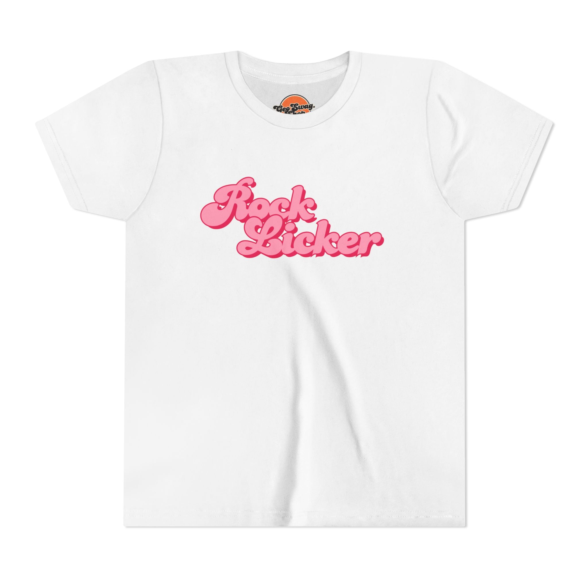 Youth Tee: Rock Licker Pink Text