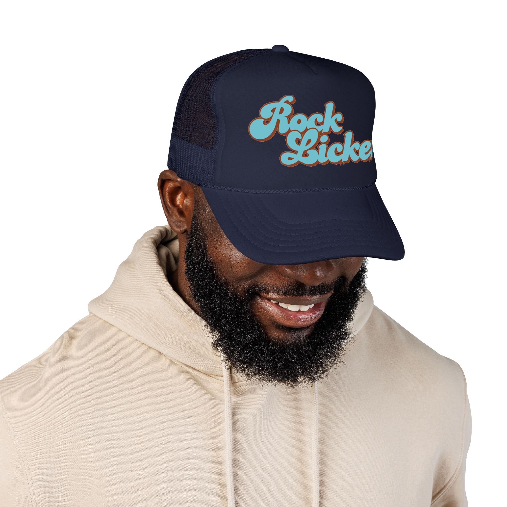 Trucker Hat: Rock Licker (blue text)