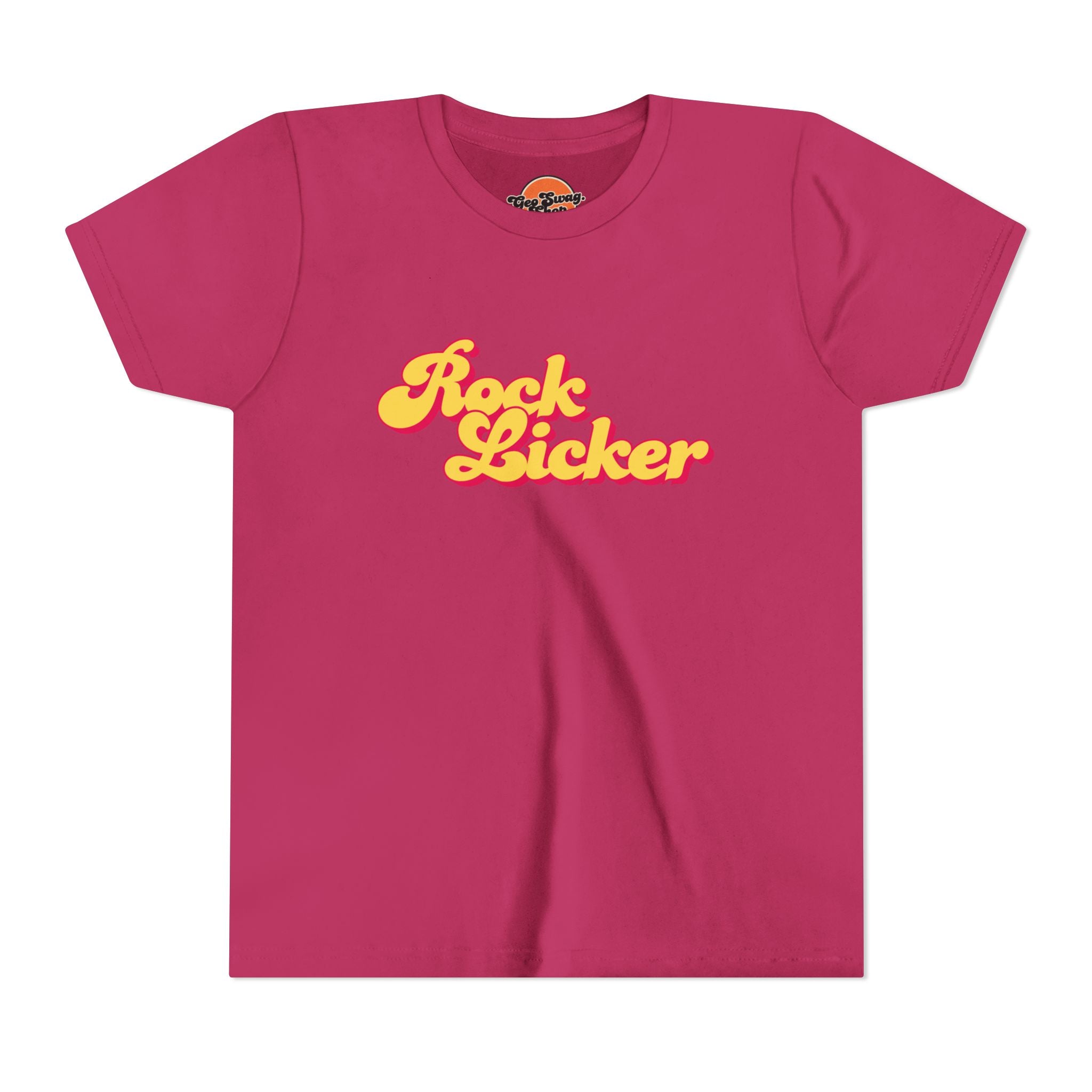 Youth Tee: Rock Licker Yellow Text