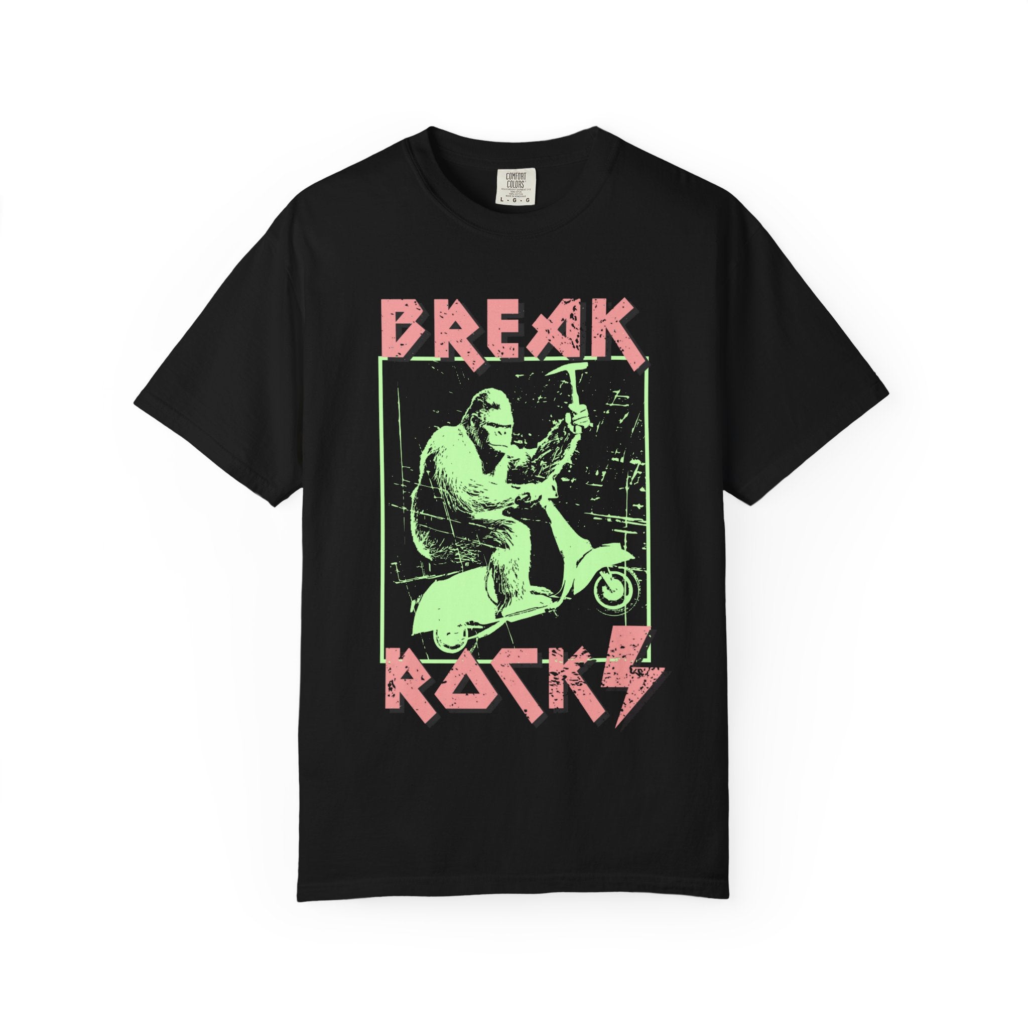 True Navy Funny Geology T-Shirt: Bigfoot - Break Rocks