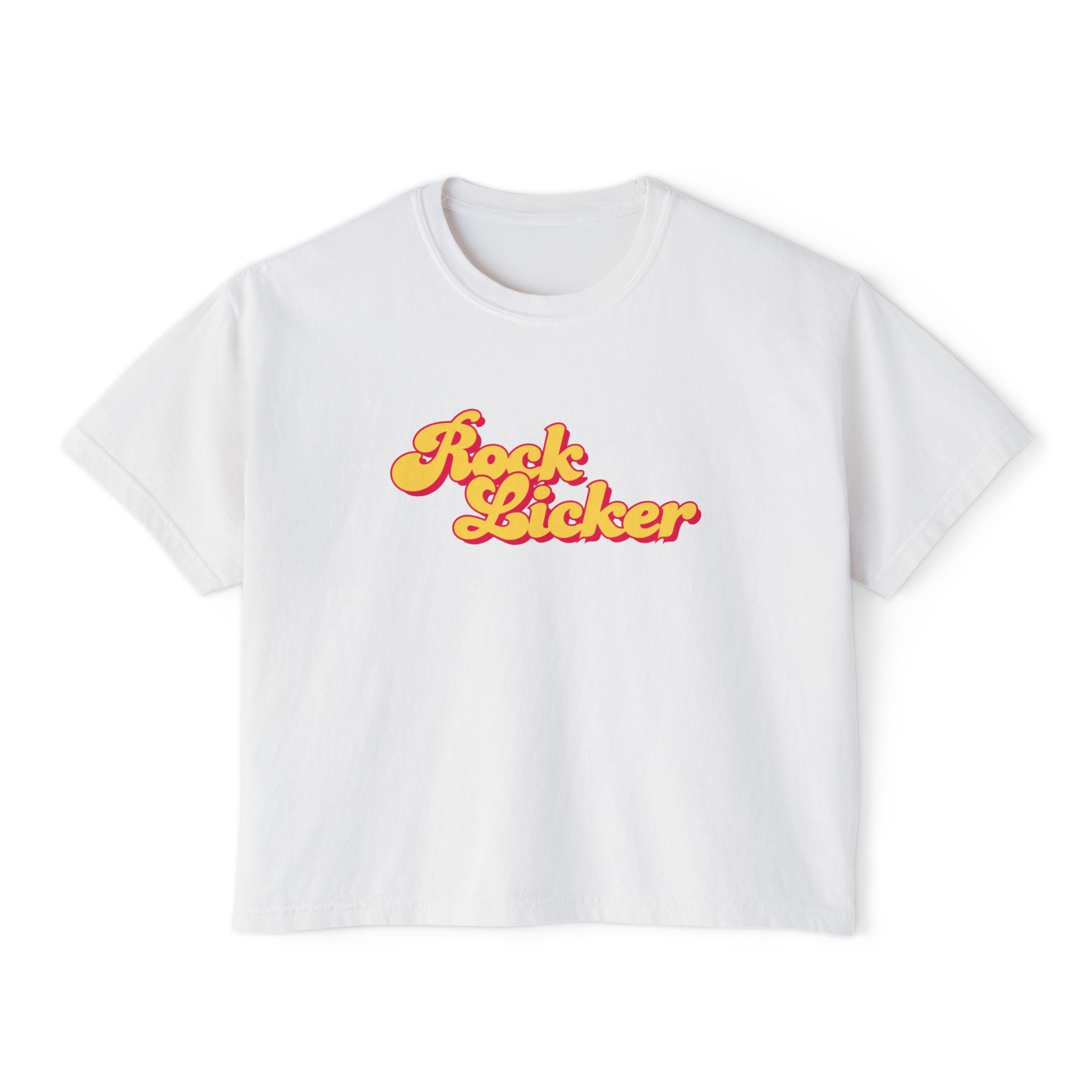 Ivory Women's Geology T-Shirt -  Rock Licker Yellow Text