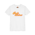 White Youth Geology T-Shirt: Rock Licker Yellow Text