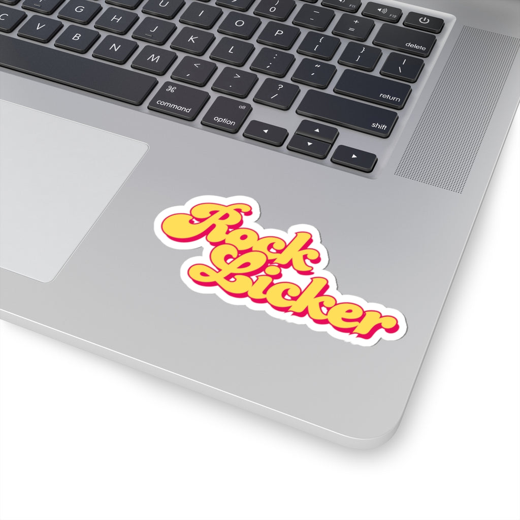 Sticker: Rock Licker Kiss-Cut Sticker Yellow