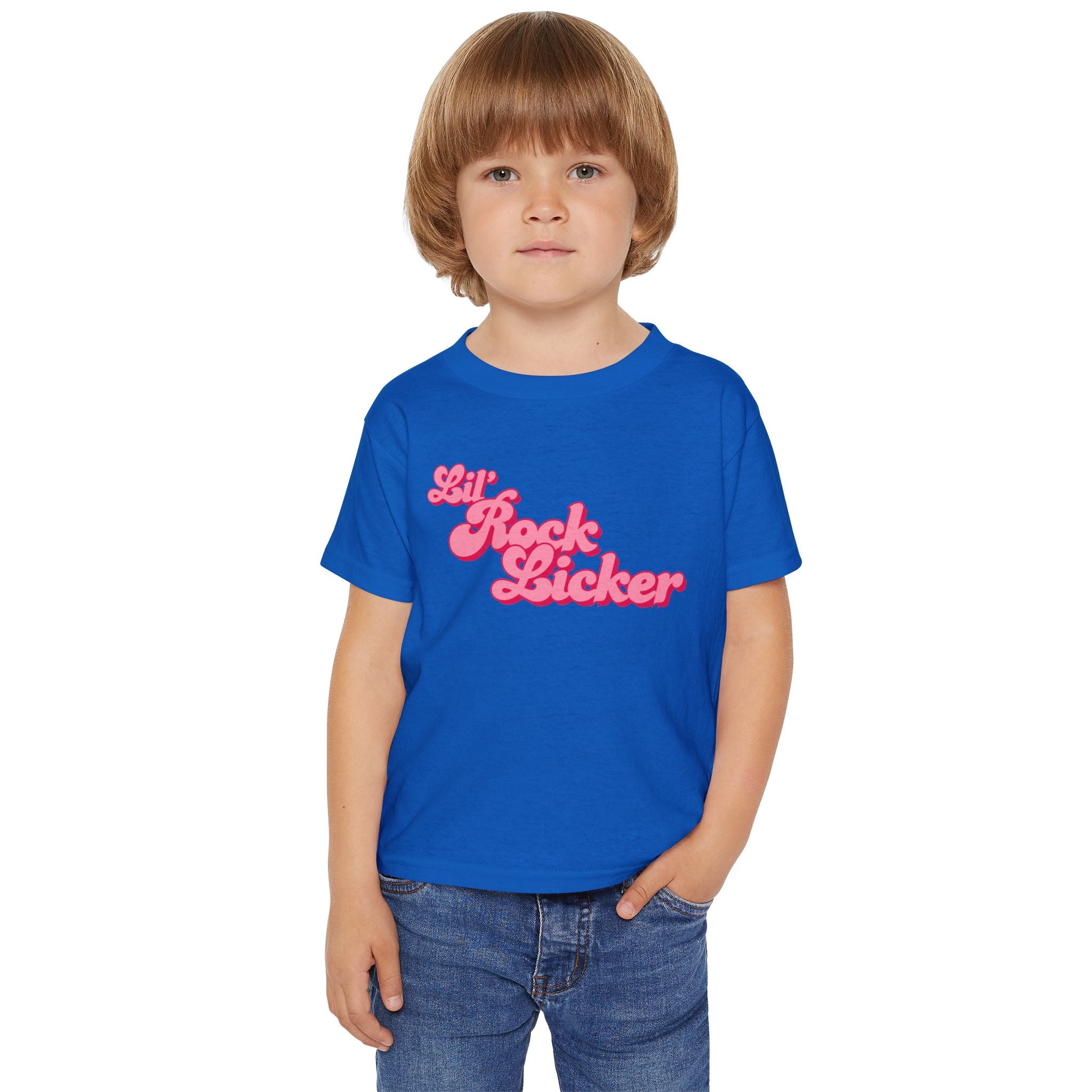 Toddler Tee: Lil Rock Licker Pink Text
