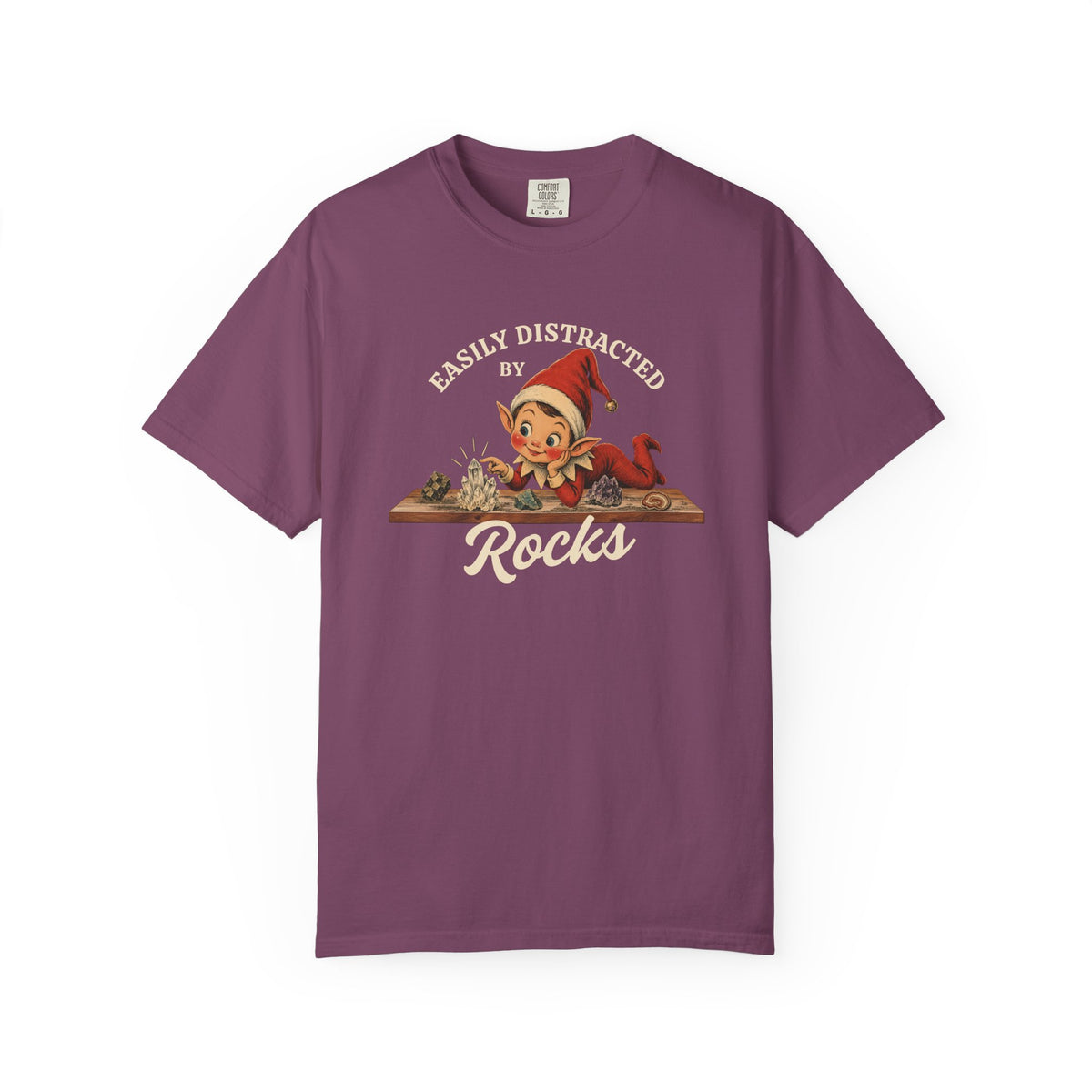 Geology Holiday T-Shirt: Elf on the Shelf - Easily Distracted by Rocks