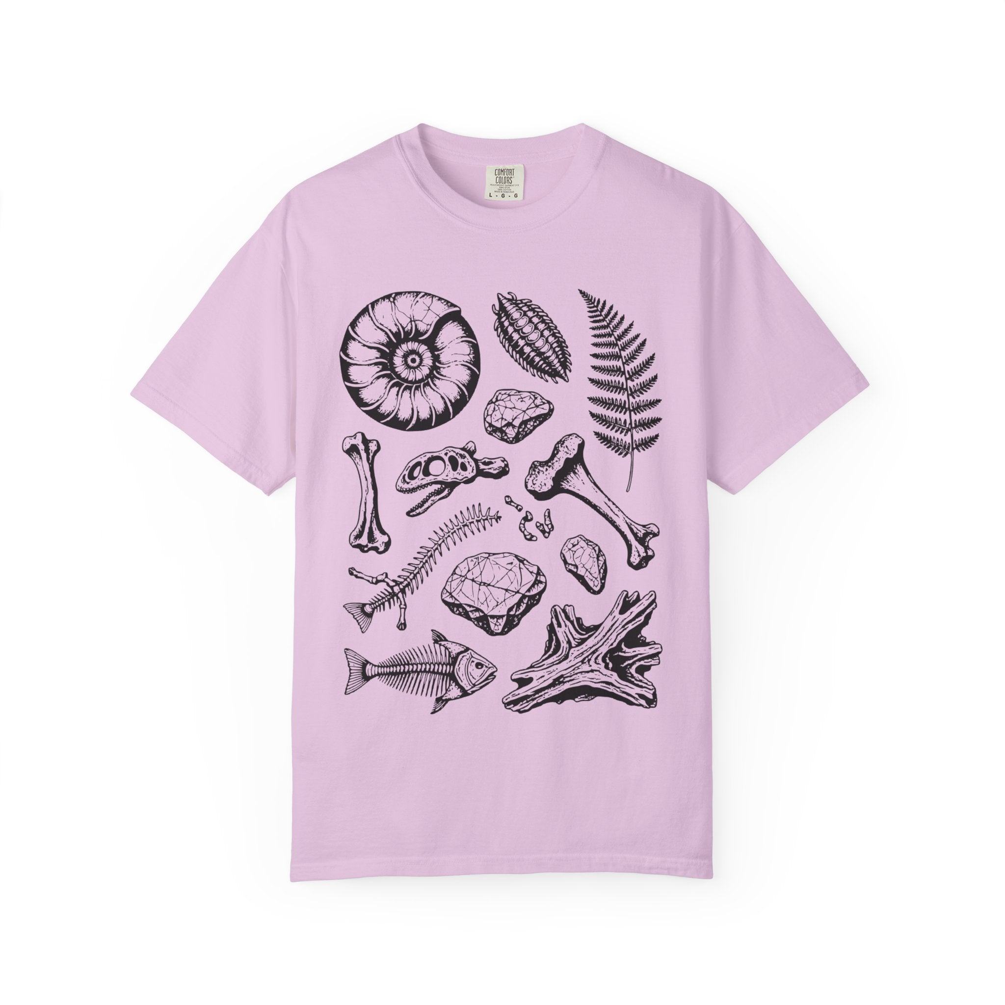 White Funny Geology T-Shirt: Fossils and more Fossils