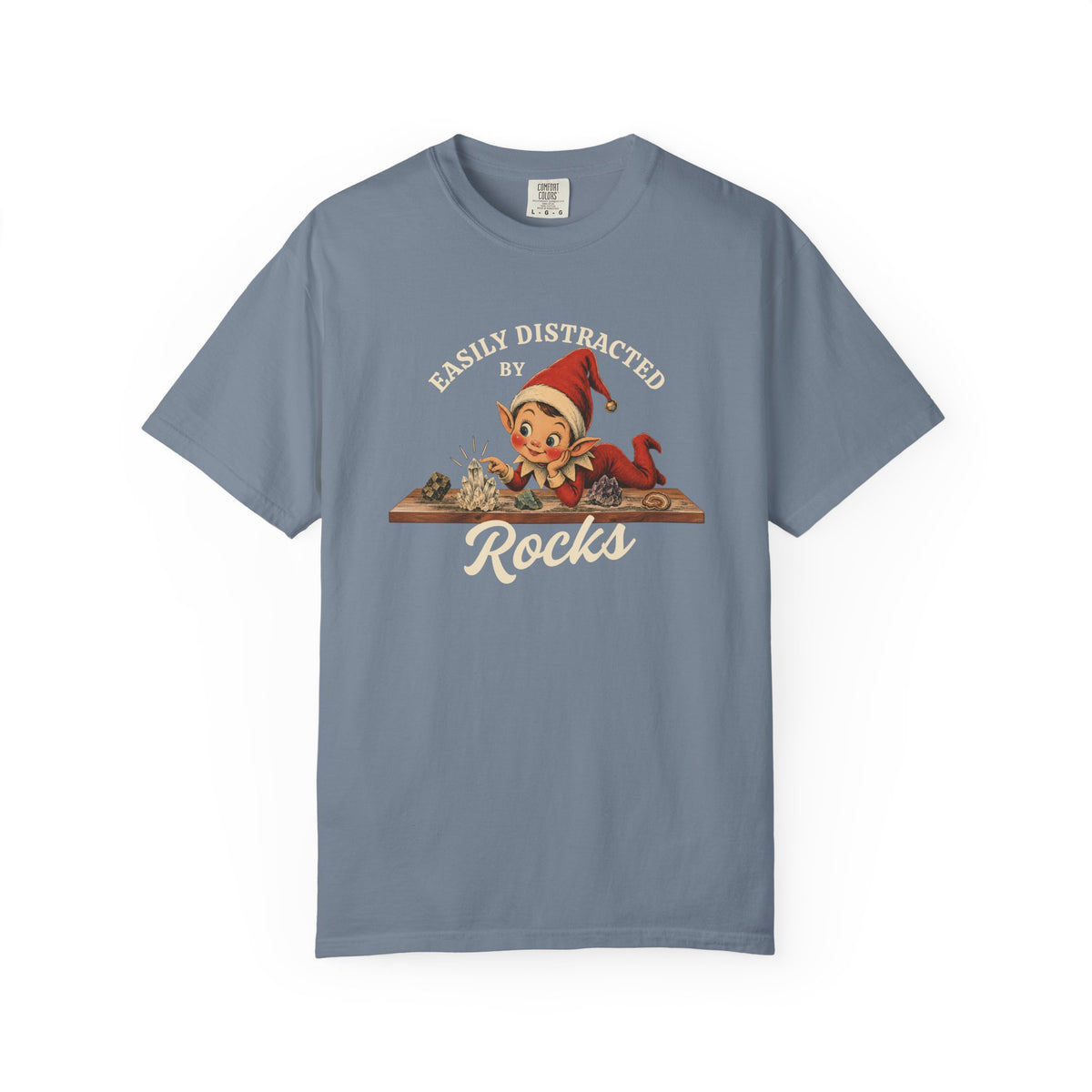 Geology Holiday T-Shirt: Elf on the Shelf - Easily Distracted by Rocks