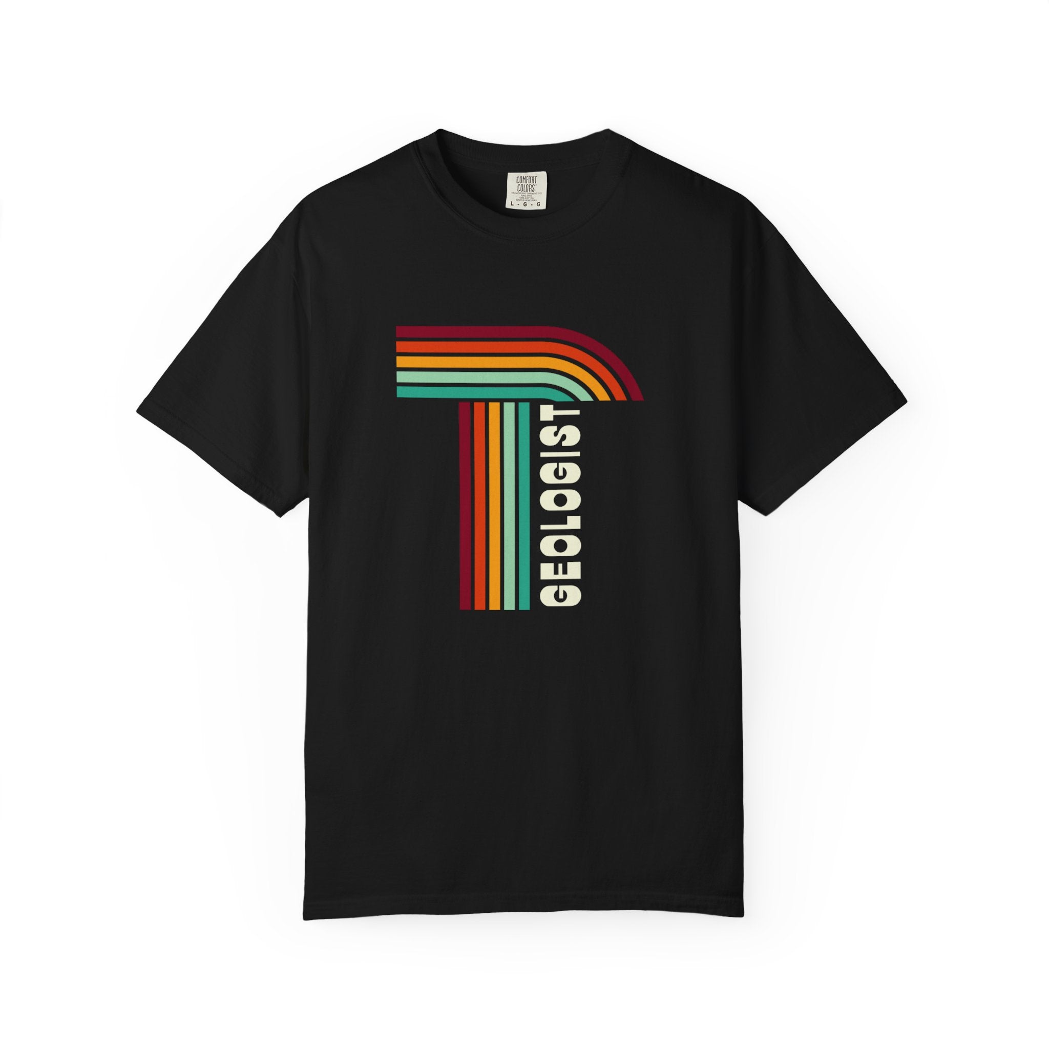 Black Funny Geology T-Shirt: Discipline - Geologist w/ hammer