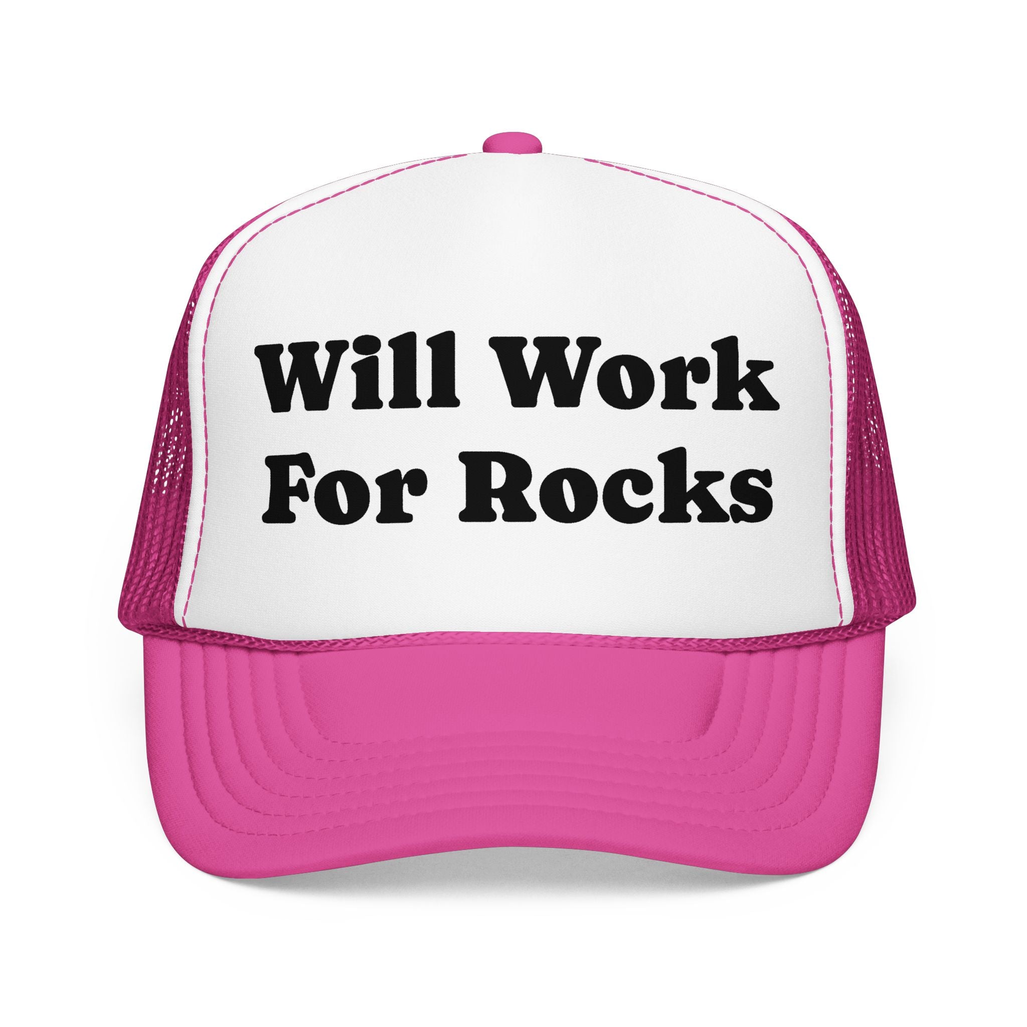 Trucker Hat: Will Work for Rocks