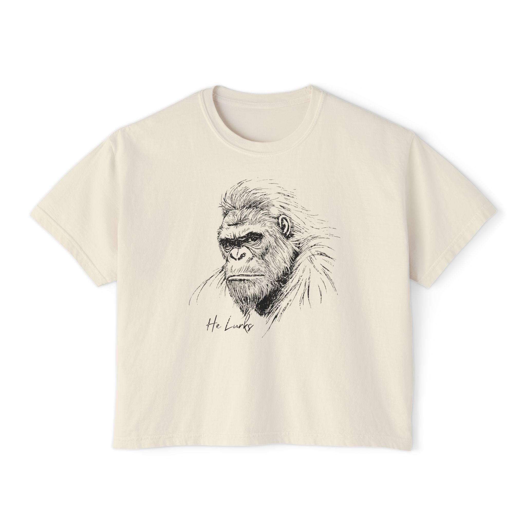 Ivory Women's Bigfoot T-Shirt - Bigfoot - He Lurks