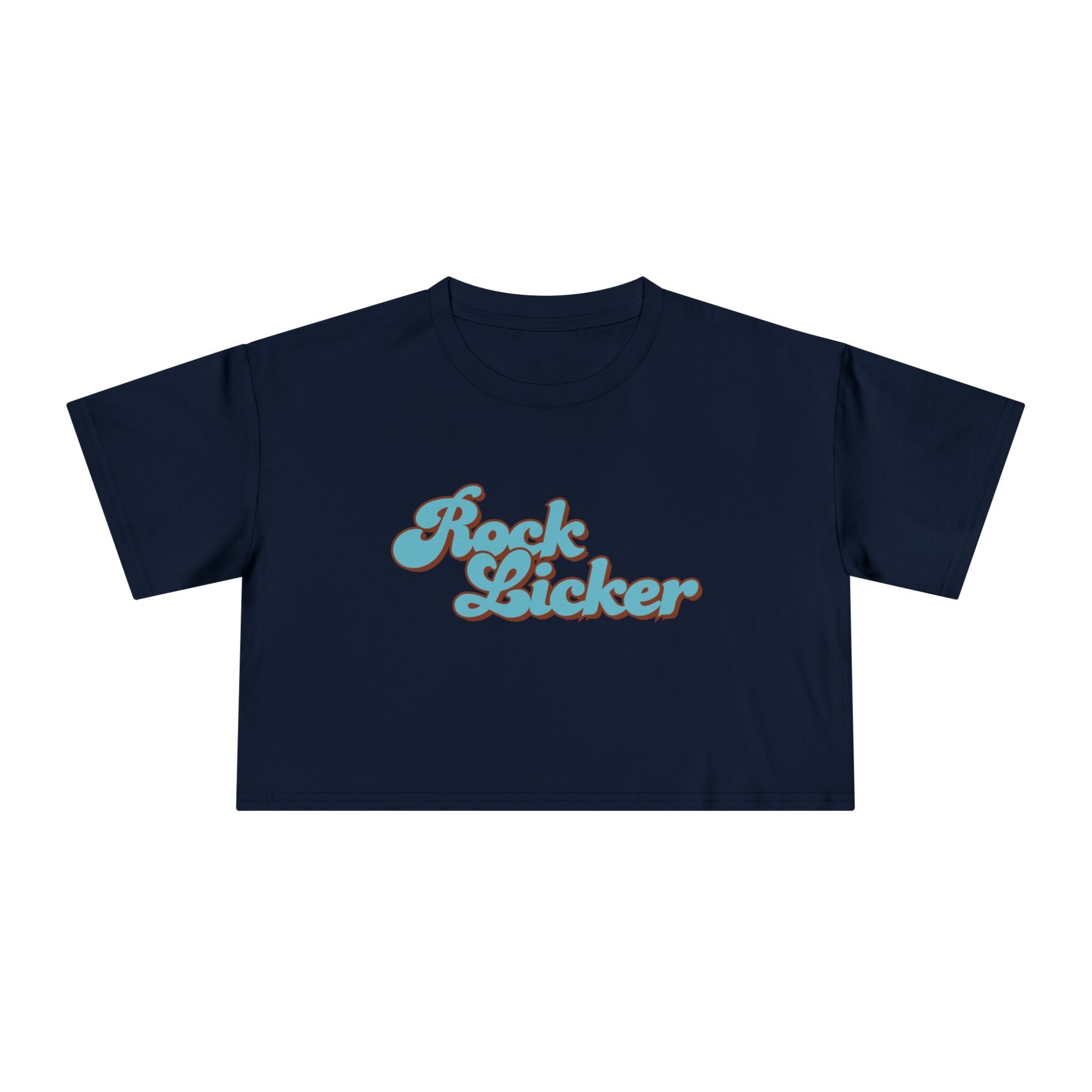 Black Women's Geology T-Shirt -  Rock Licker Blue Text