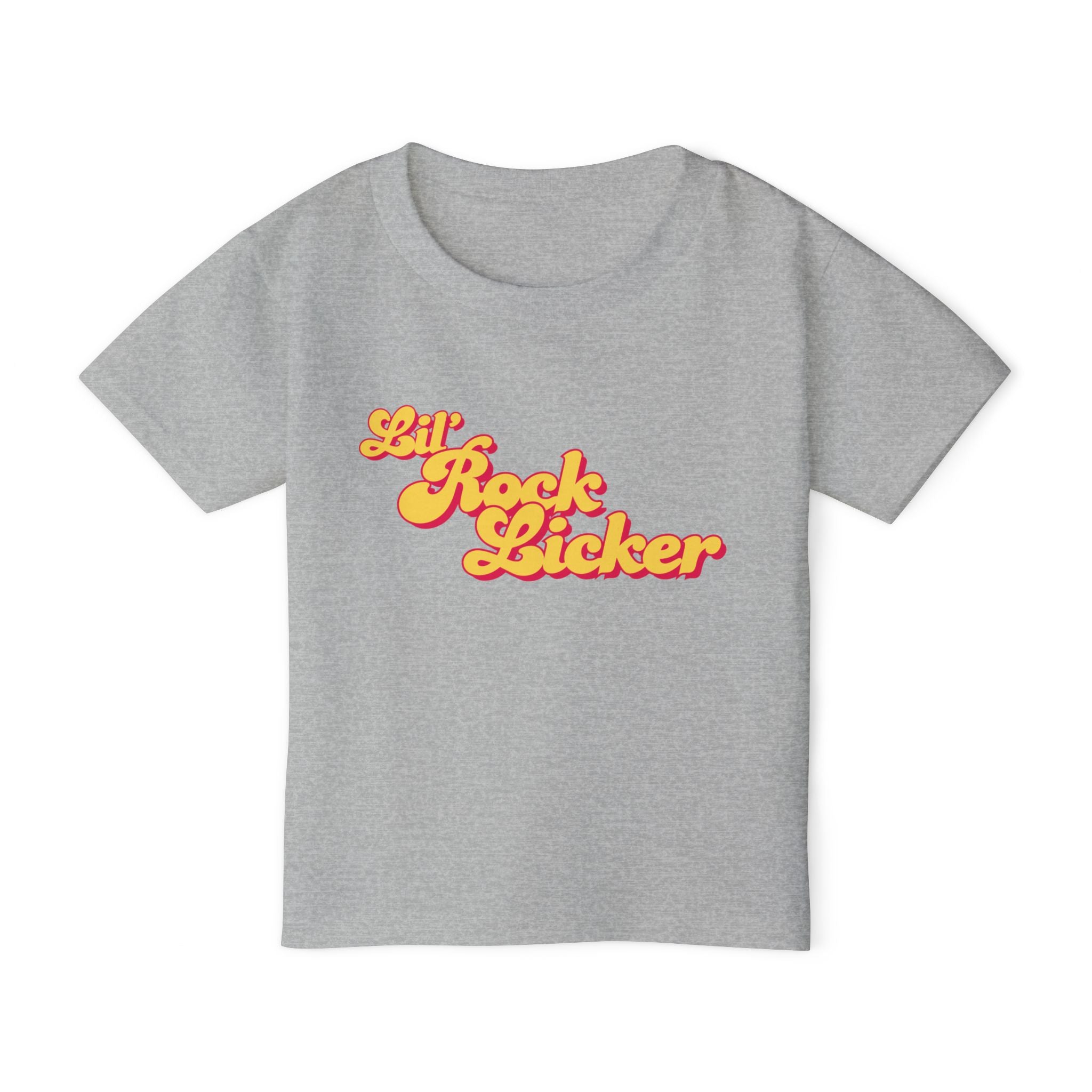 Toddler Tee: Lil Rock Licker Yellow Text