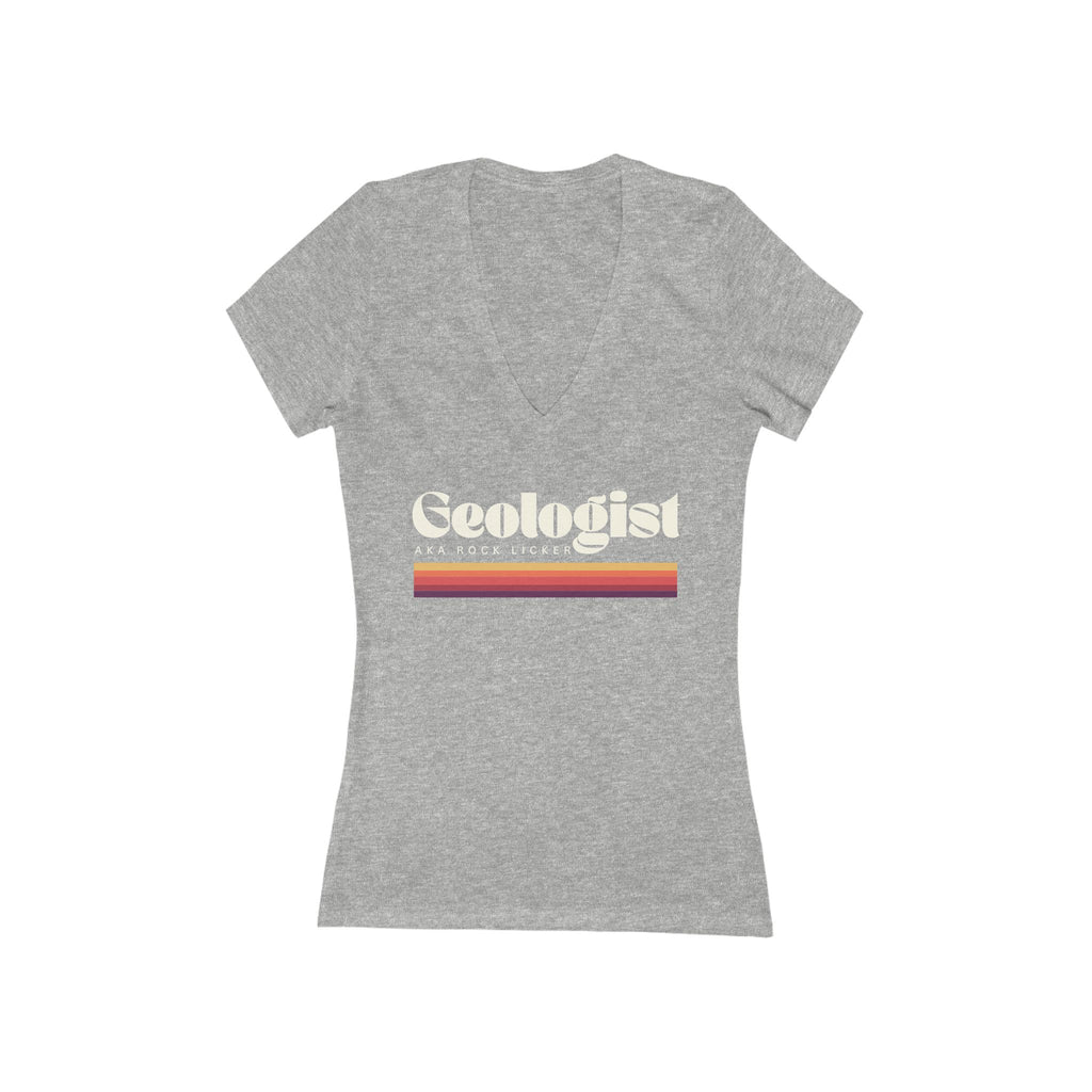 Women's V-Neck Tee: Geologist - AKA Rock Licker