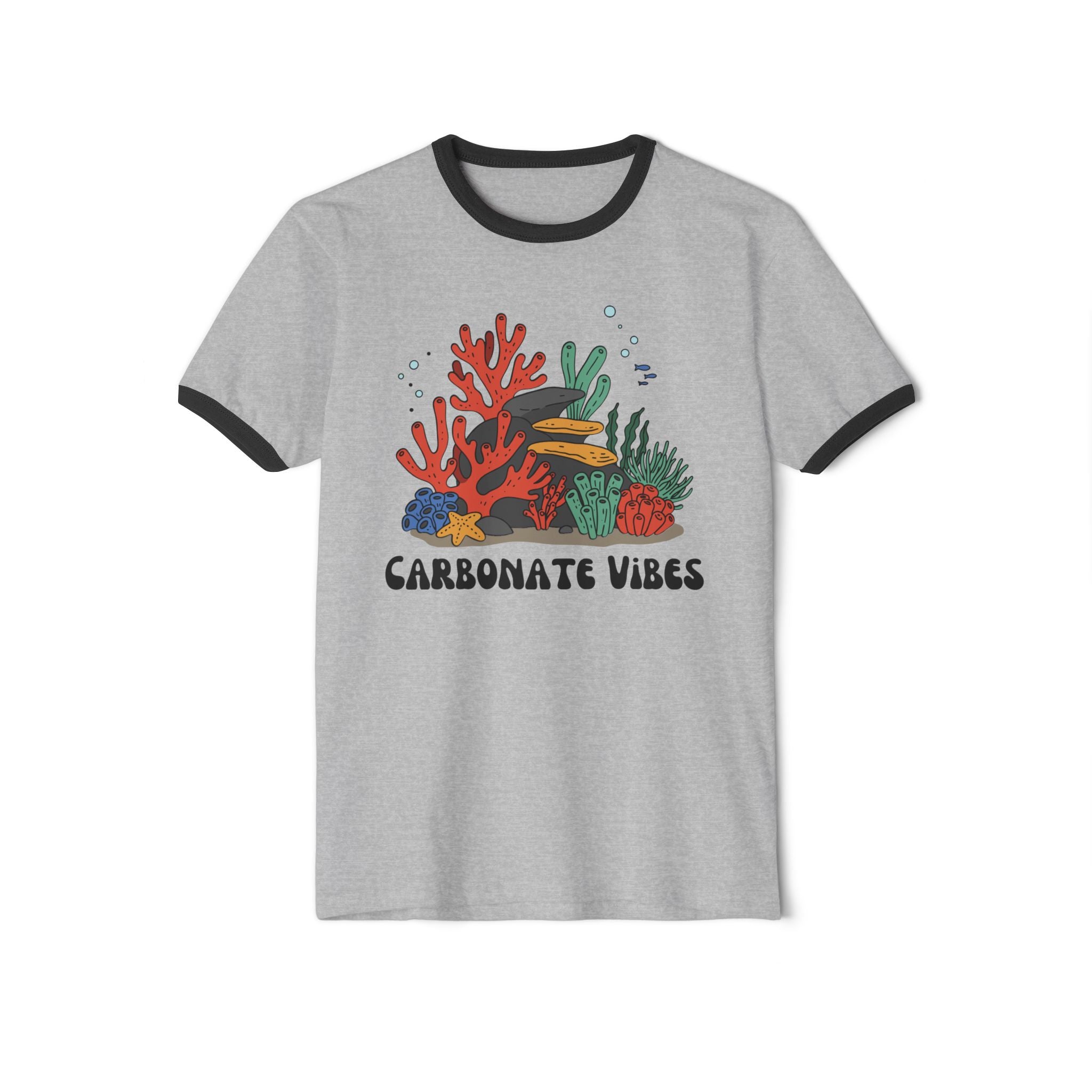 White/Black Funny Geology Ringer T-Shirt: Carbonate Vibes