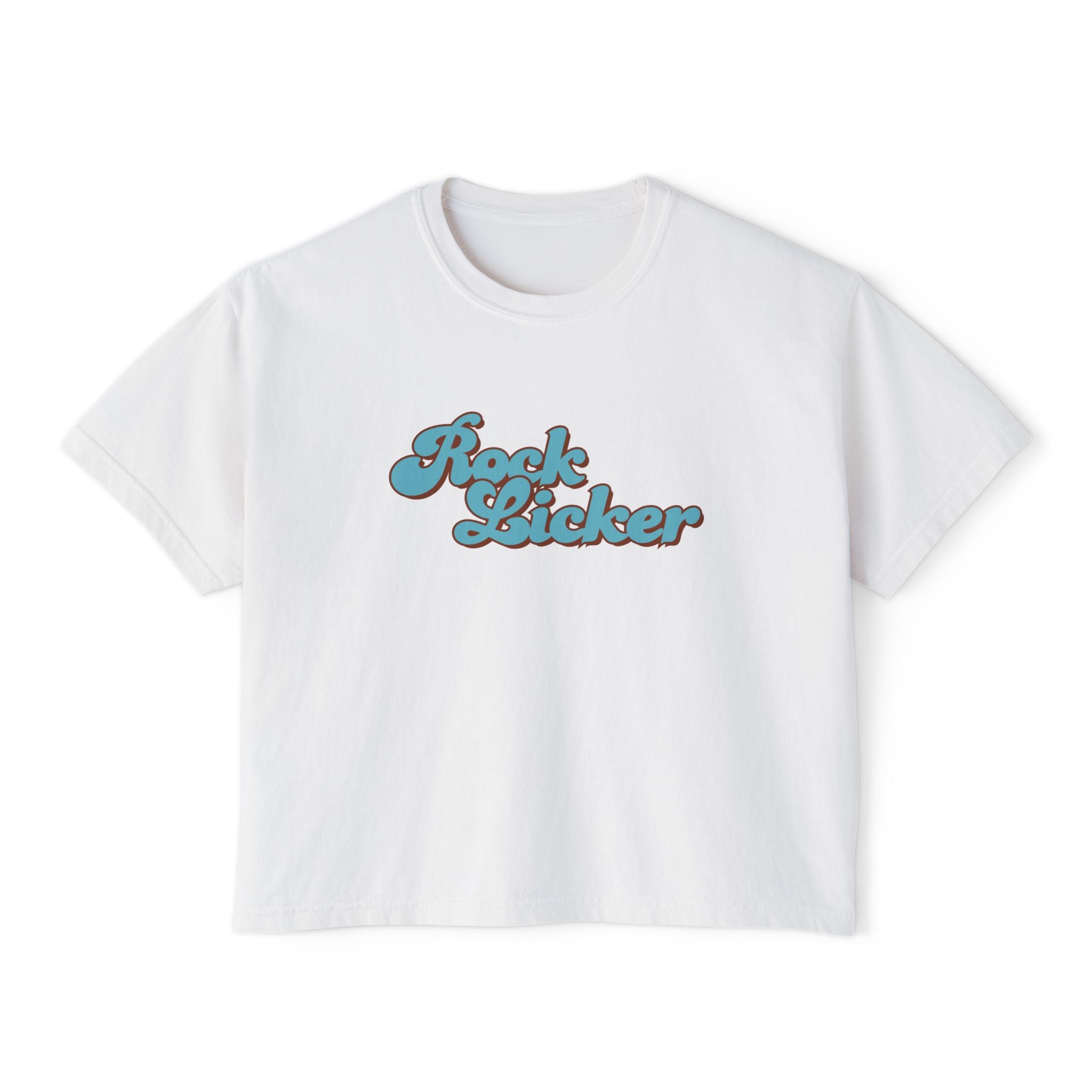 Ivory Women's Geology T-Shirt -  Rock Licker Blue Text