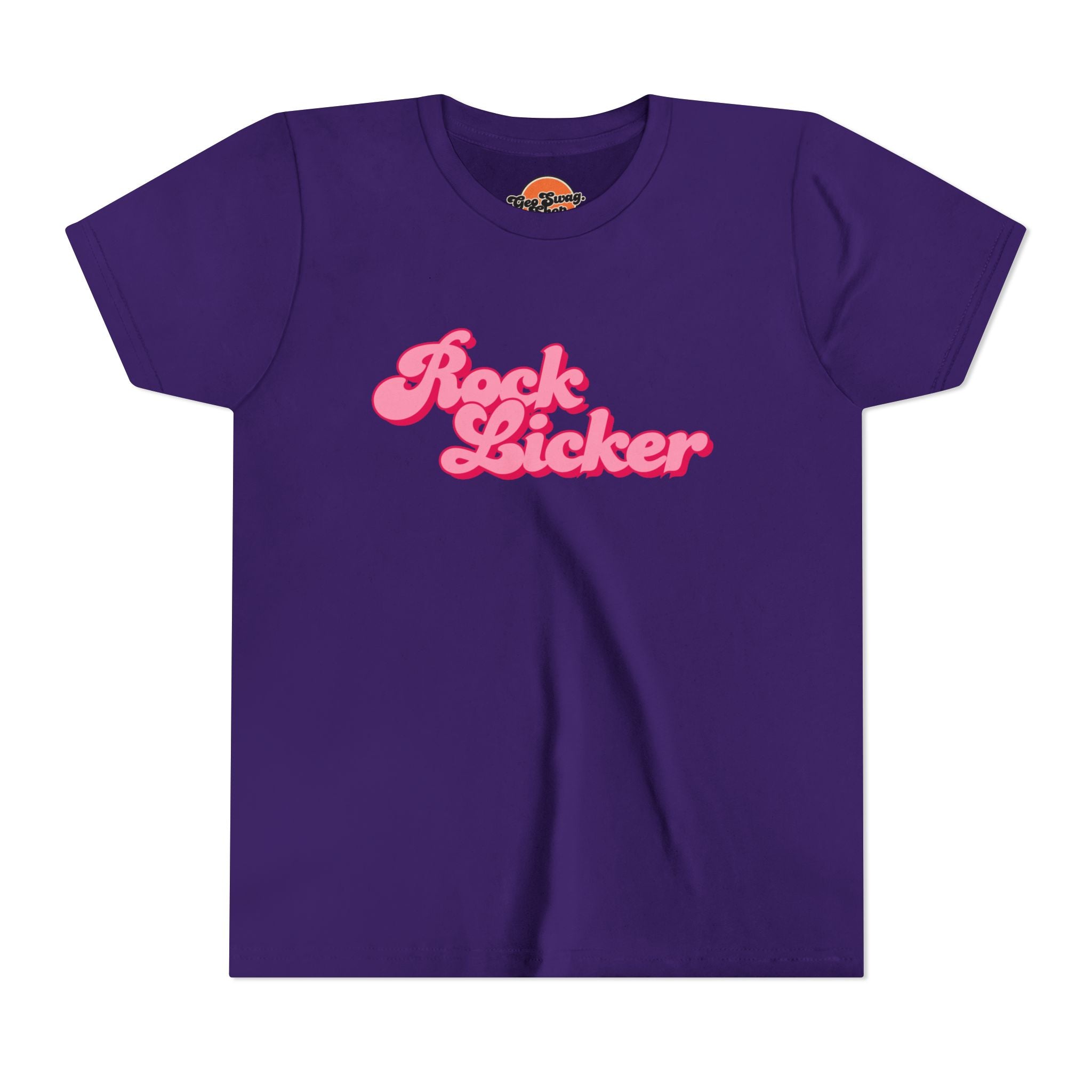 Youth Tee: Rock Licker Pink Text