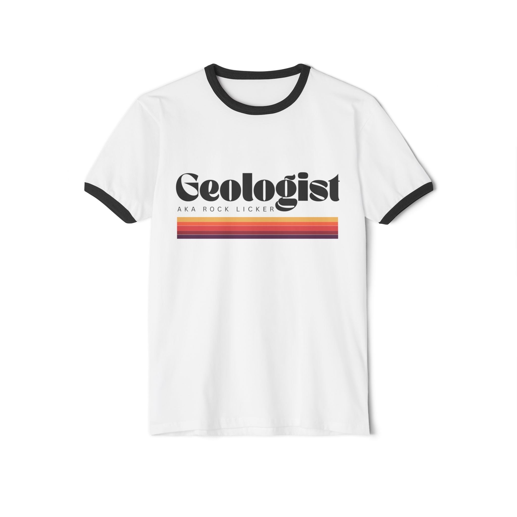 Heather Grey/Black Funny Geology Ringer T-Shirt: Geologist AKA Rock Licker T-Shirt