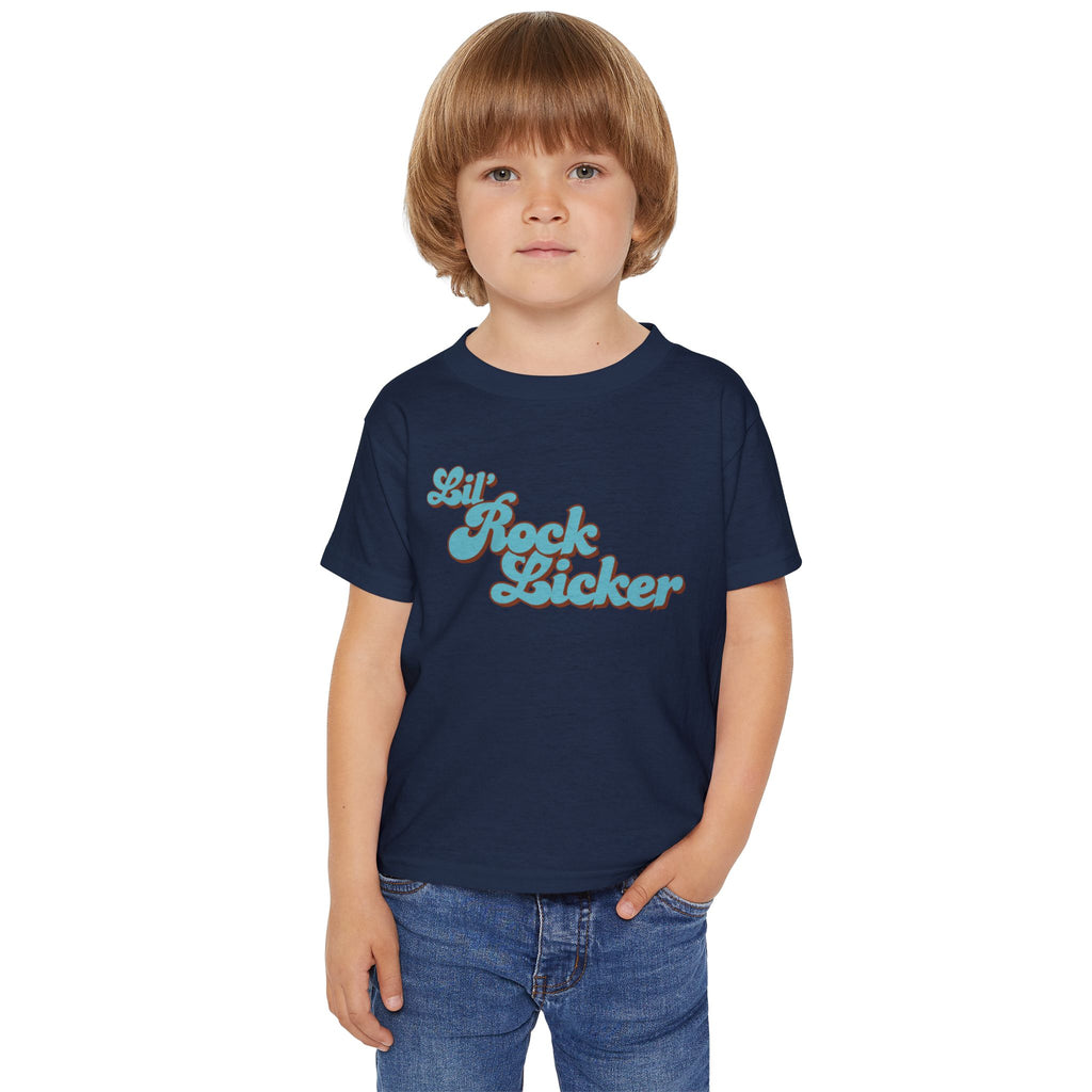 Toddler Tee: Lil Rock Licker Blue Text