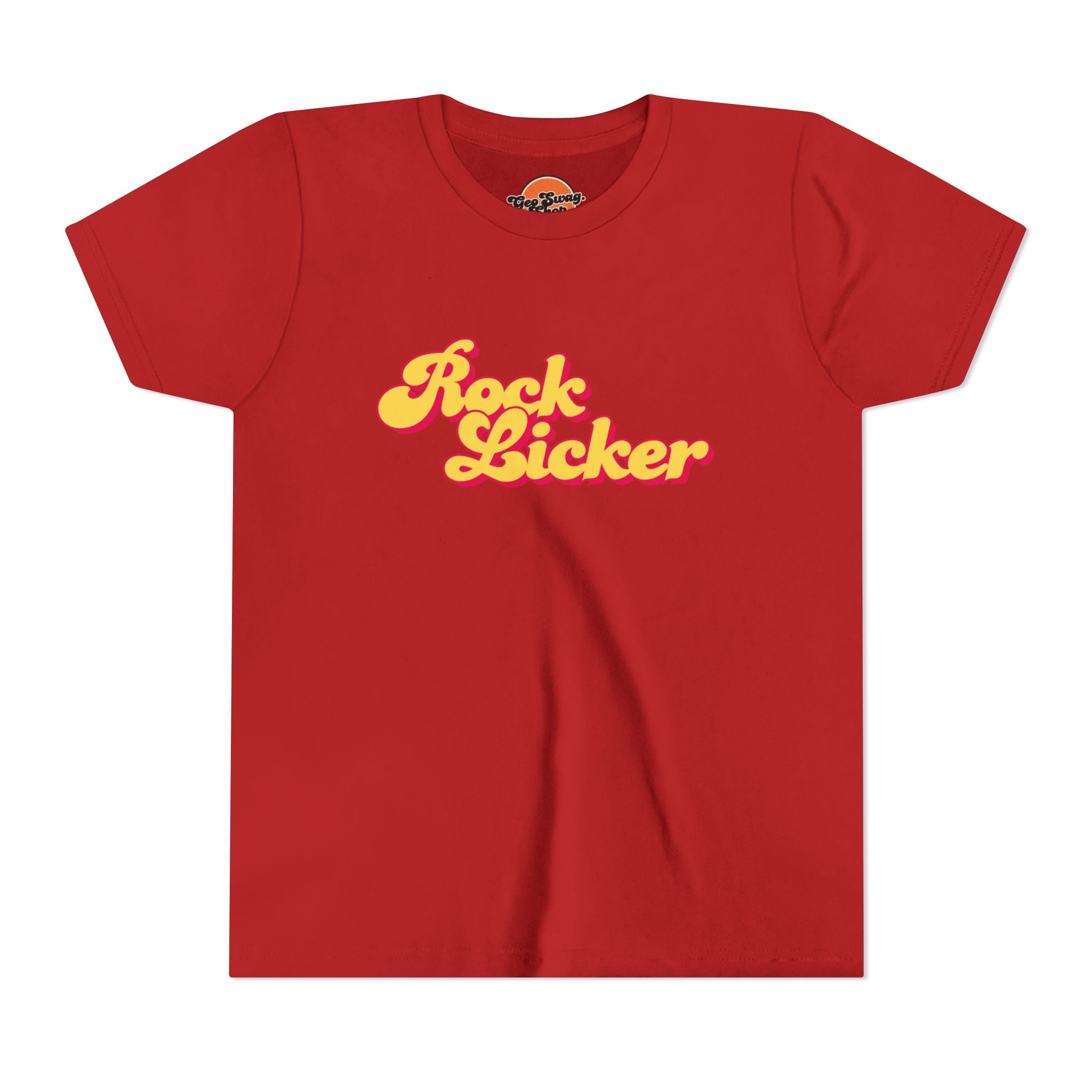Youth Tee: Rock Licker Yellow Text