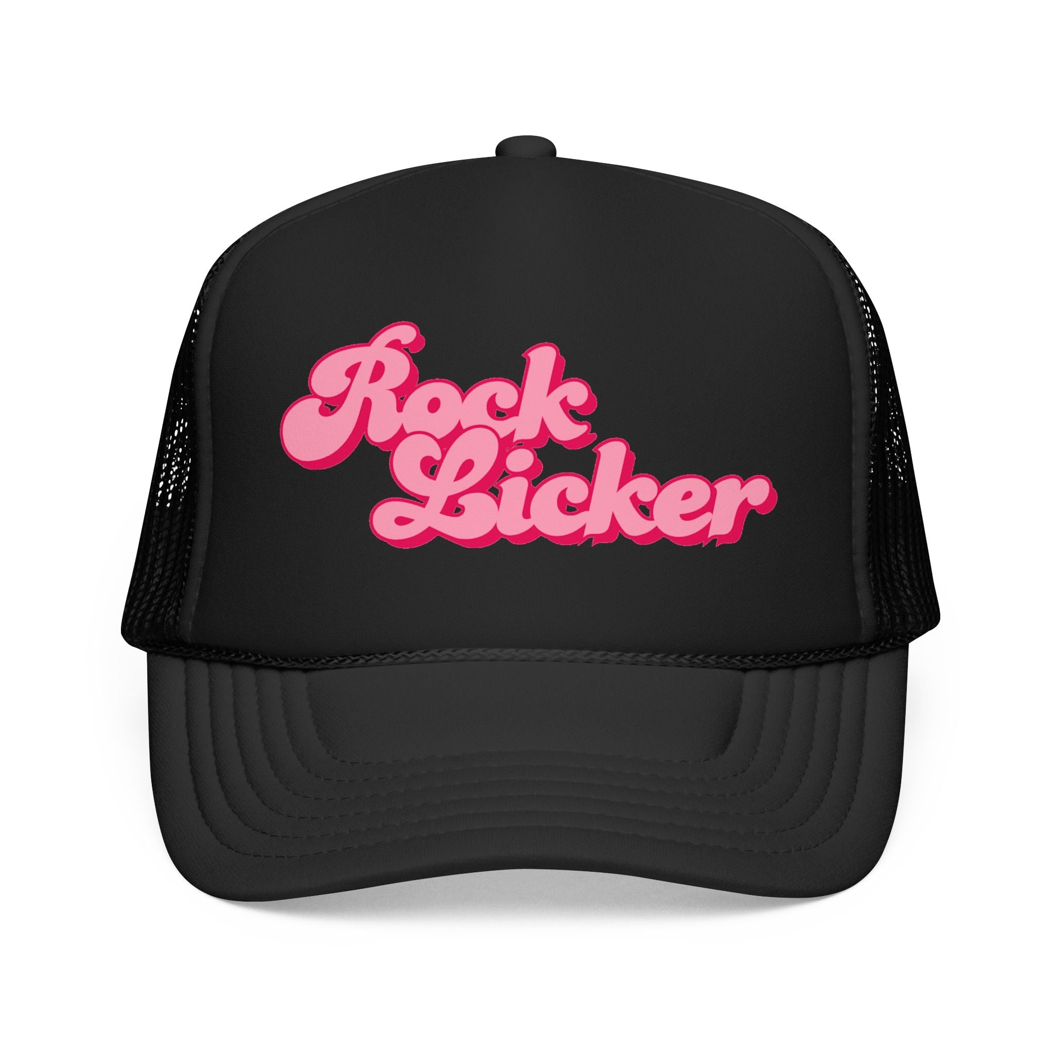 Trucker Hat: Rock Licker (pink text)