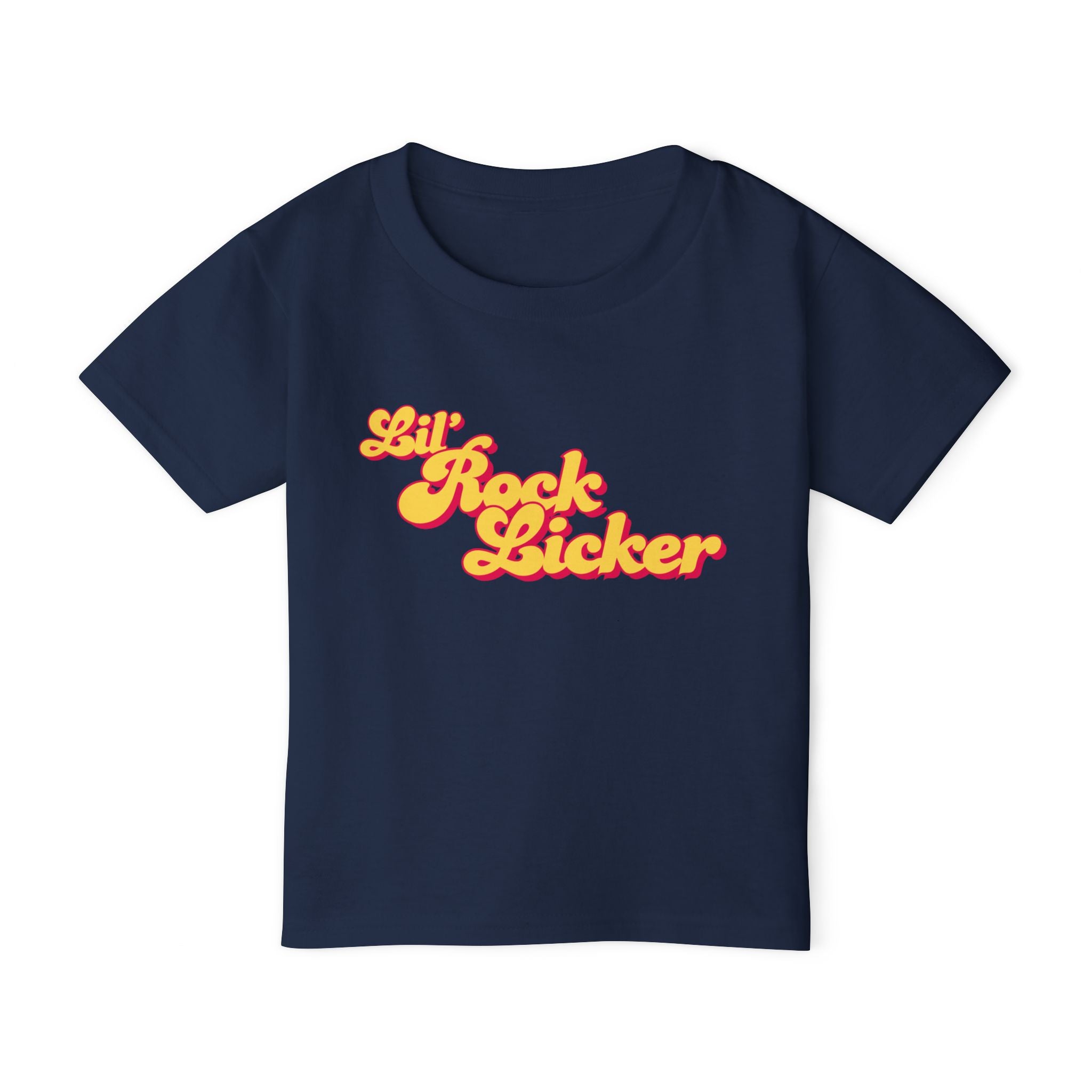 Toddler Tee: Lil Rock Licker Yellow Text