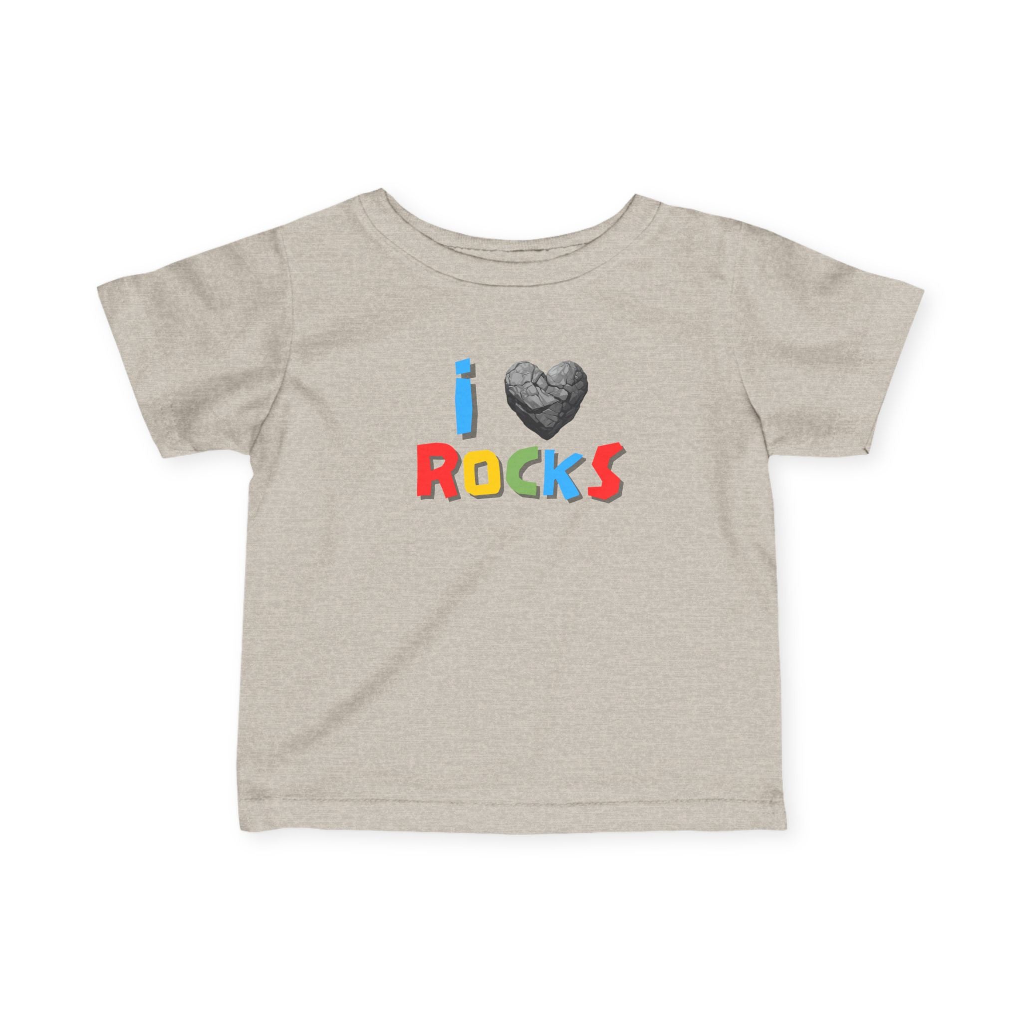 Heather Baby Geology T-Shirt: I Love Rocks