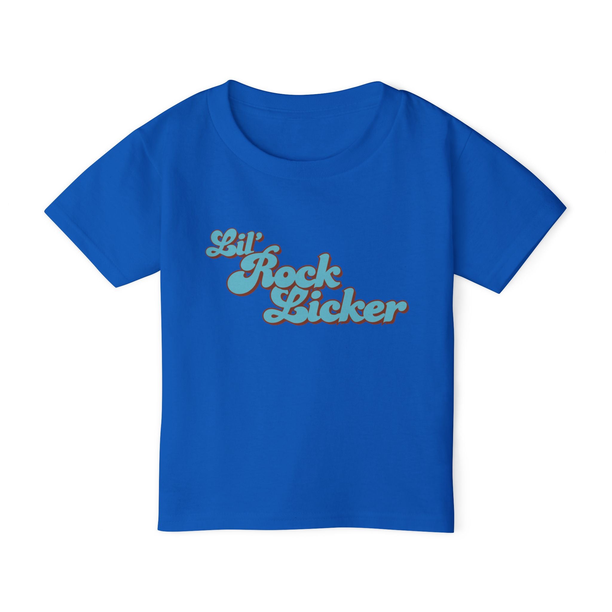 Toddler Tee: Lil Rock Licker Blue Text