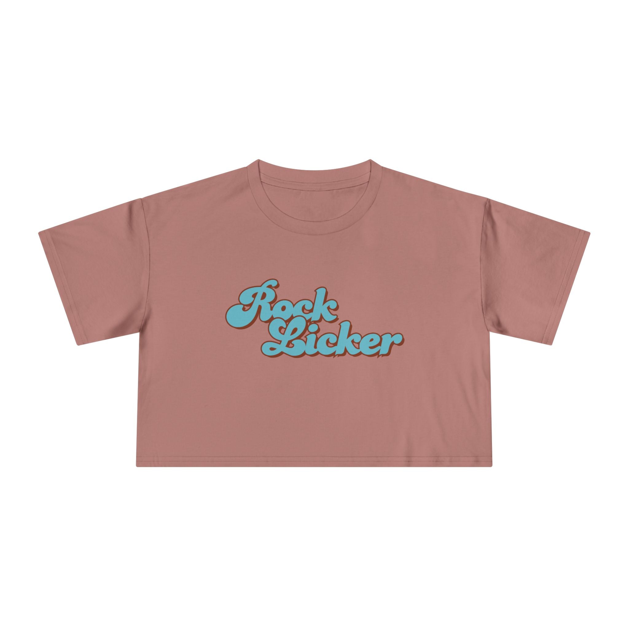 Pale Pink Women's Geology T-Shirt -  Rock Licker Blue Text