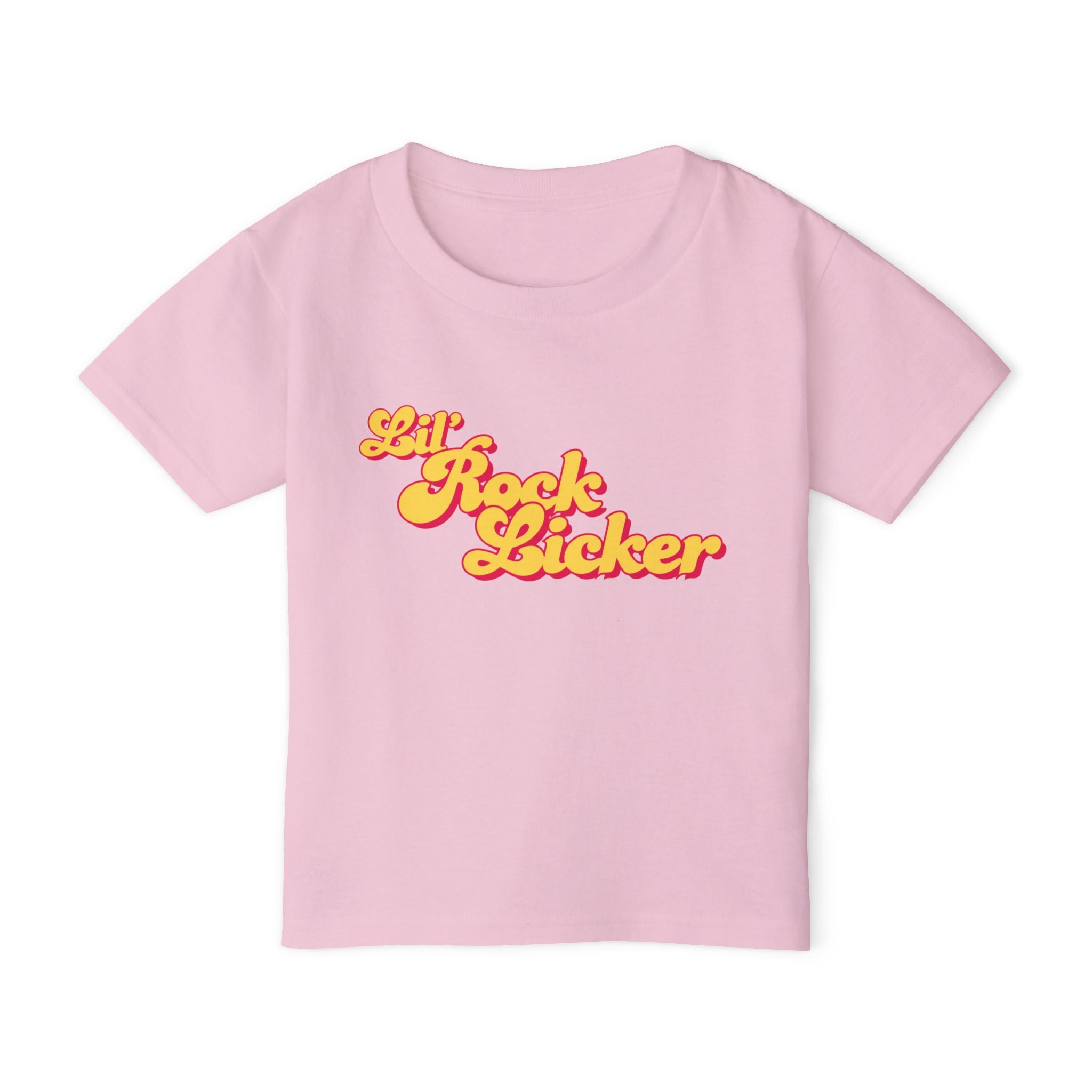 Toddler Tee: Lil Rock Licker Yellow Text