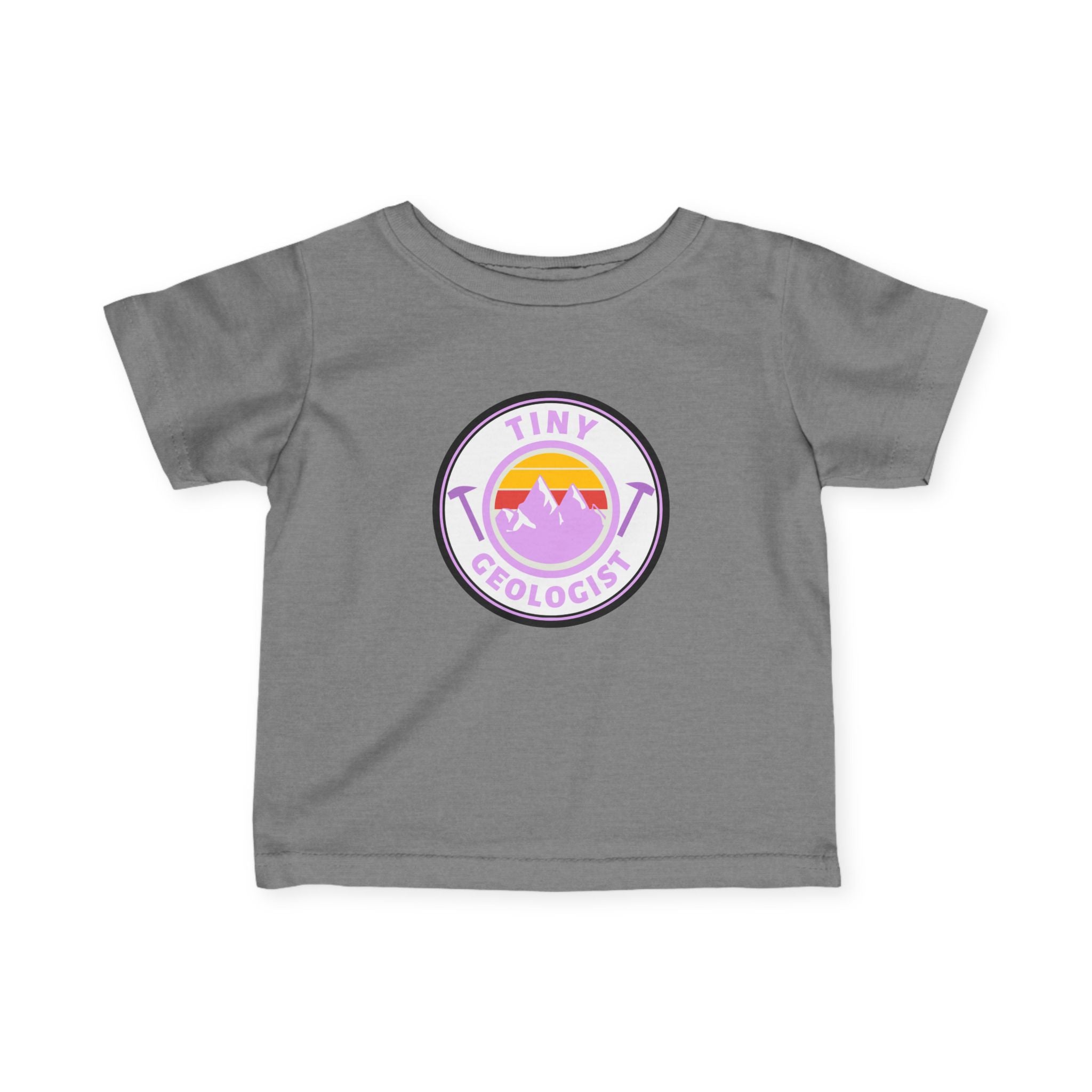 Lavender Youth Geology T-Shirt: Rock Licker Blue Text