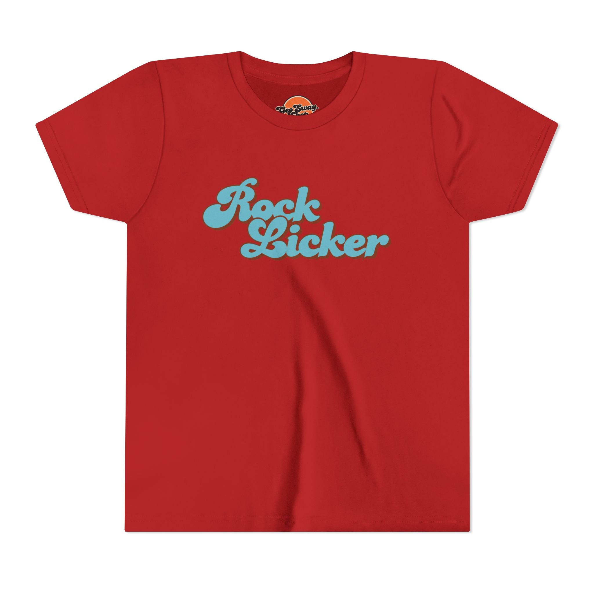 Youth Tee: Rock Licker Blue Text