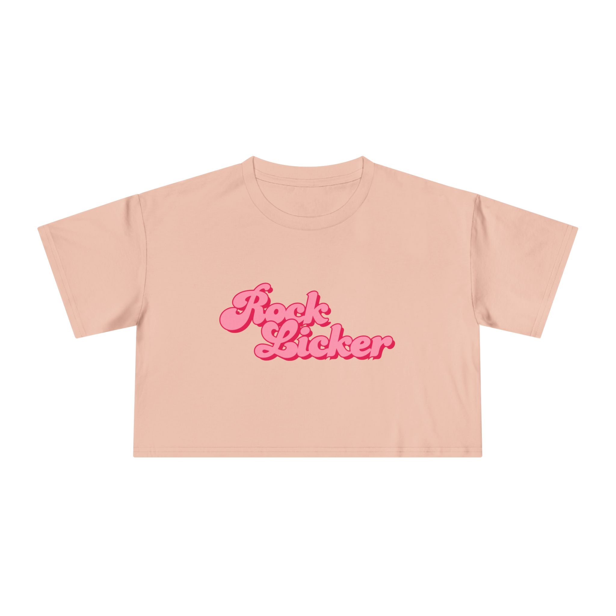 White Women's Geology T-Shirt -  Rock Licker Pink Text