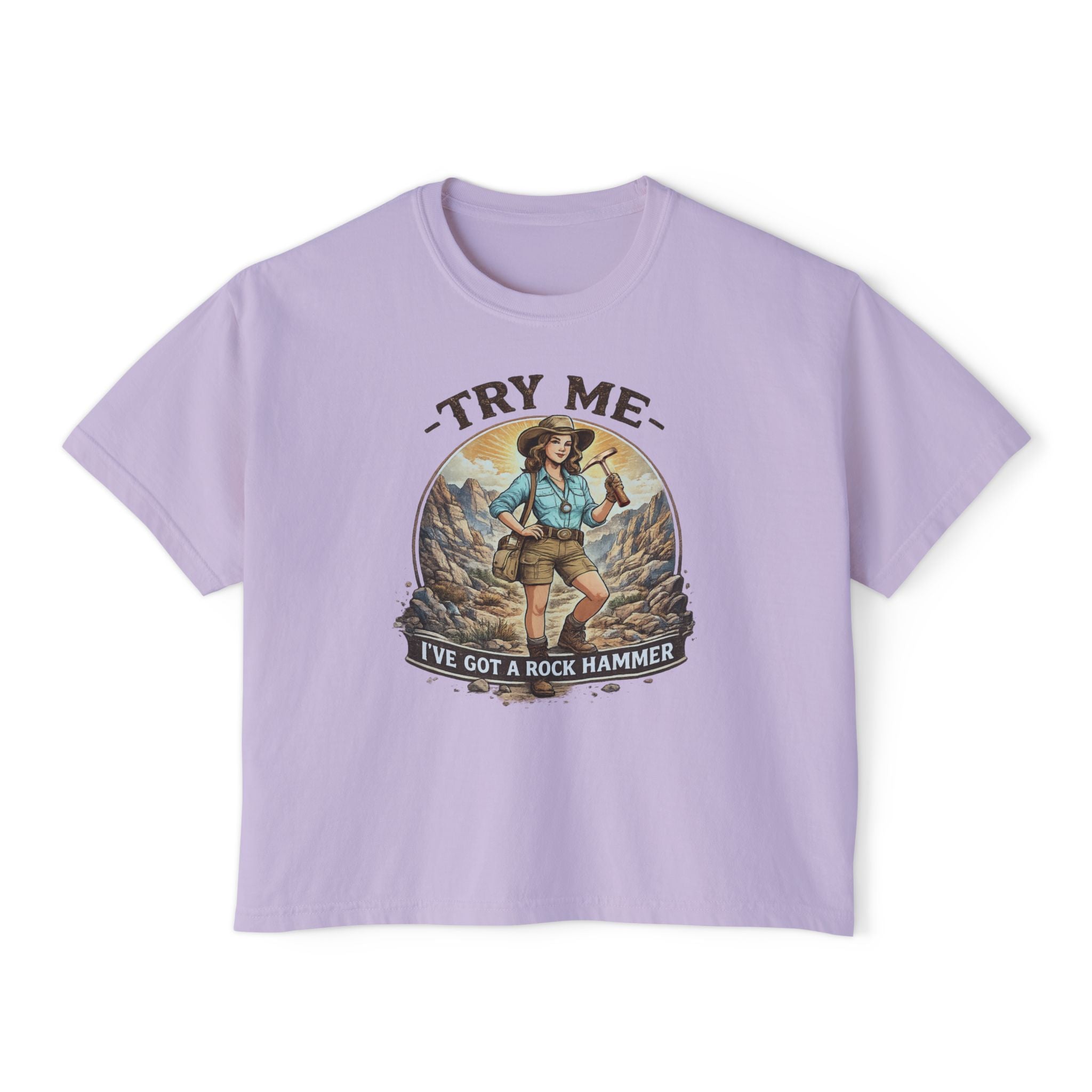 White Women's Geology T-Shirt -  Try Me...I've Got a Rock Hammer