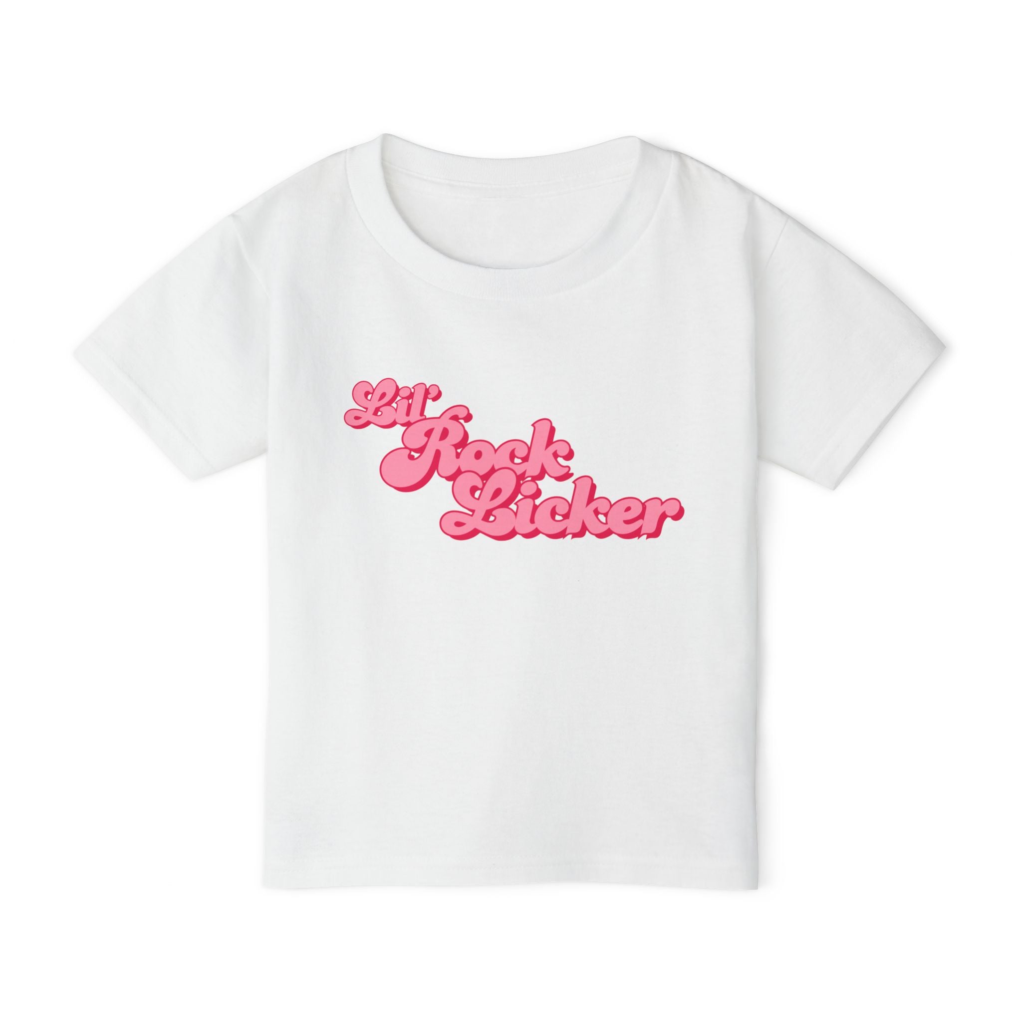 Toddler Tee: Lil Rock Licker Pink Text