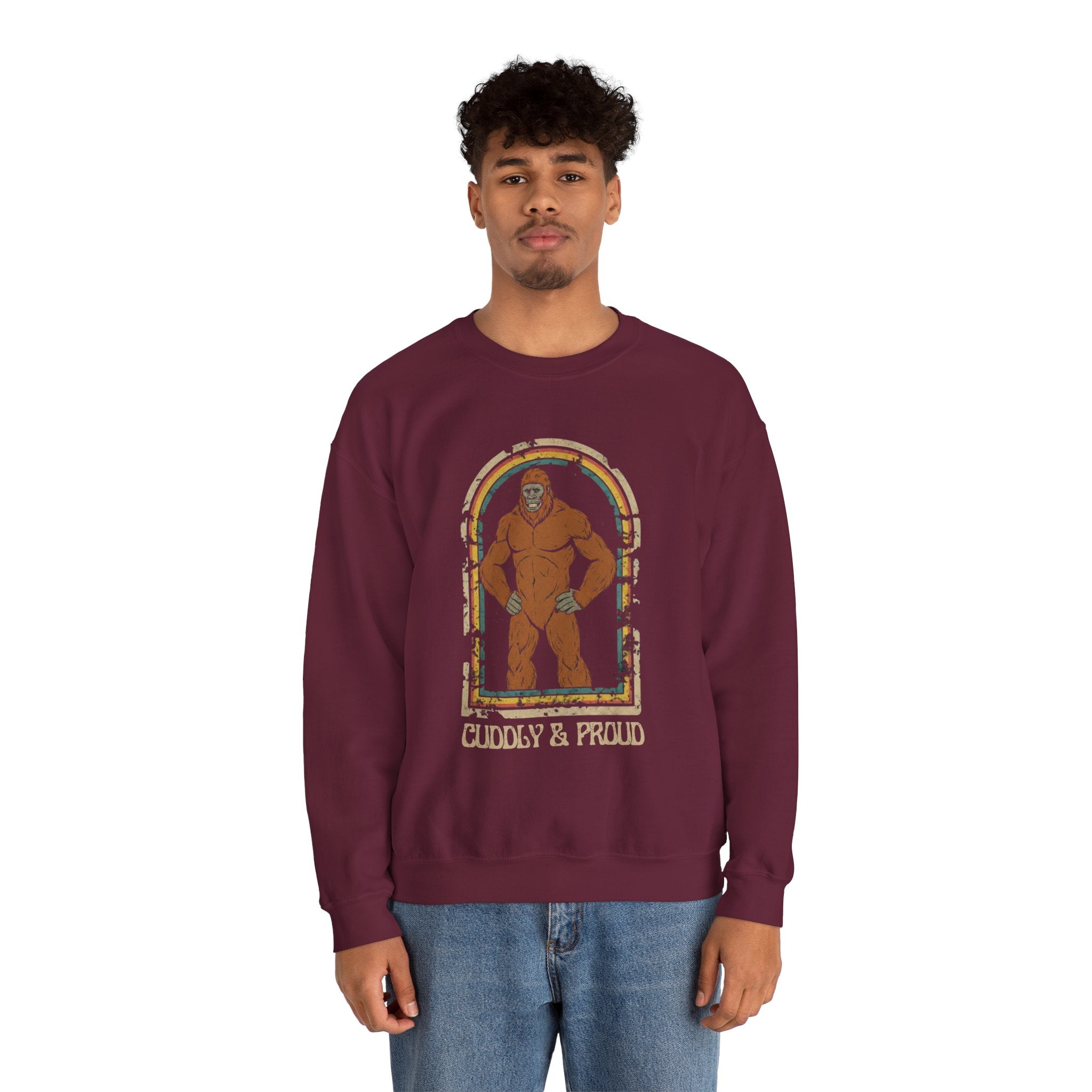Sweatshirt Crewneck: Bigfoot - Cuddly & Proud