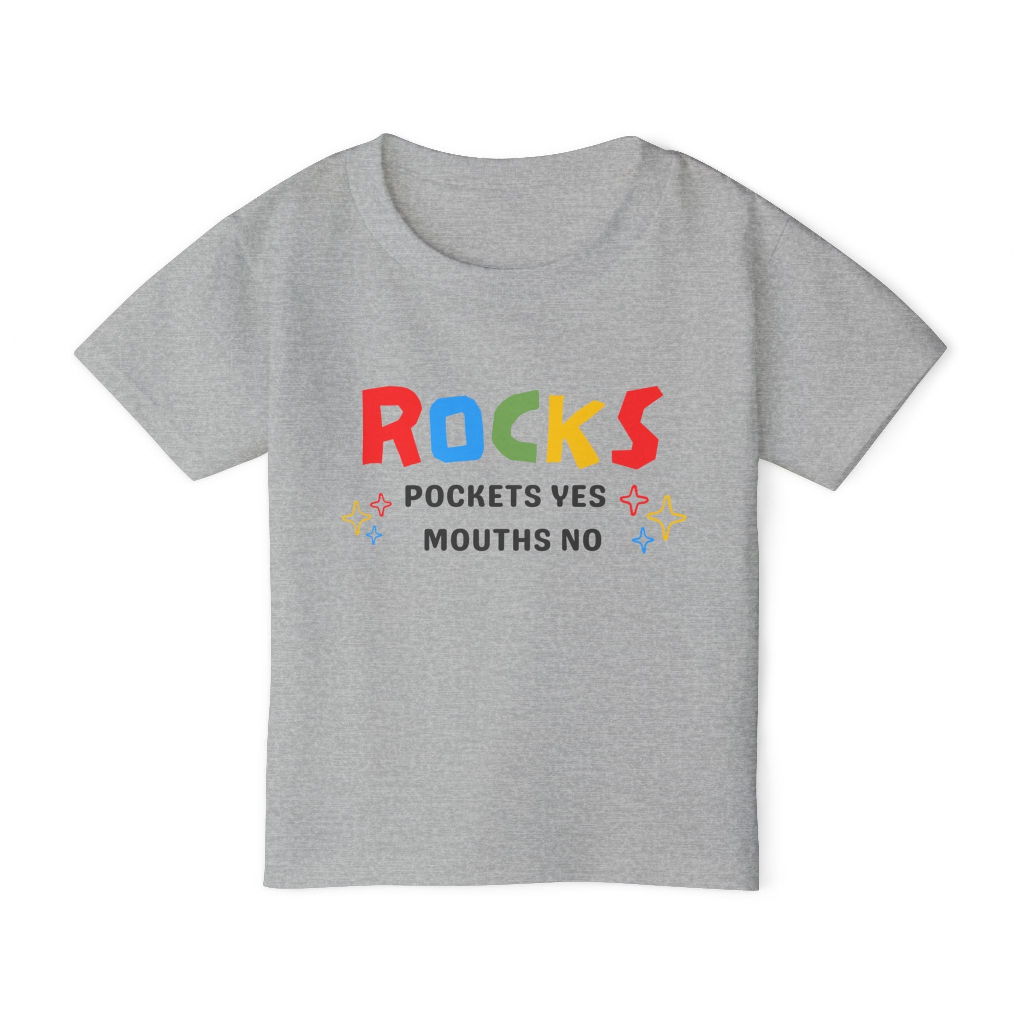 White Toddler Geology T-Shirt: Rocks - Pockets Yes, Mouths No