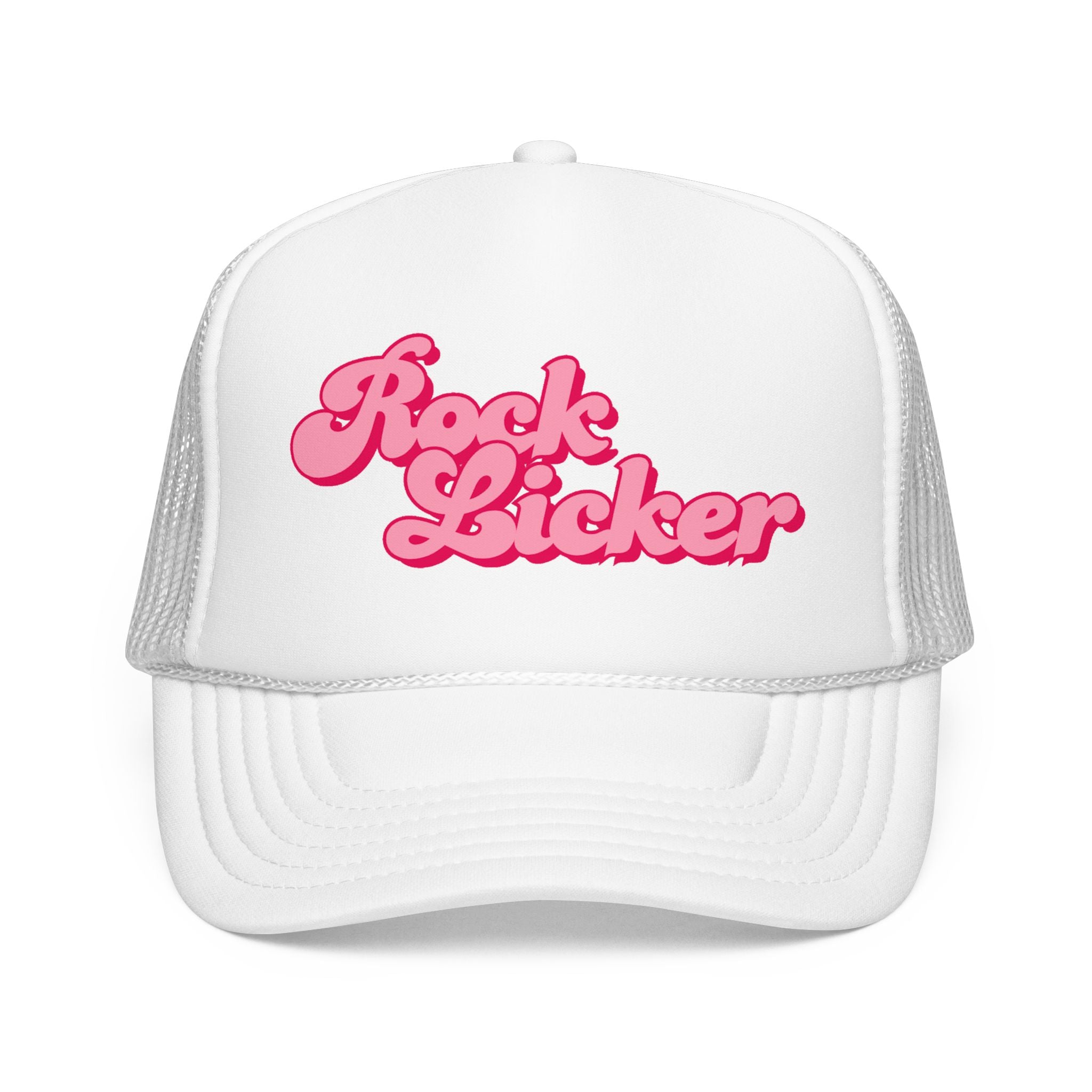 Trucker Hat: Rock Licker (pink text)