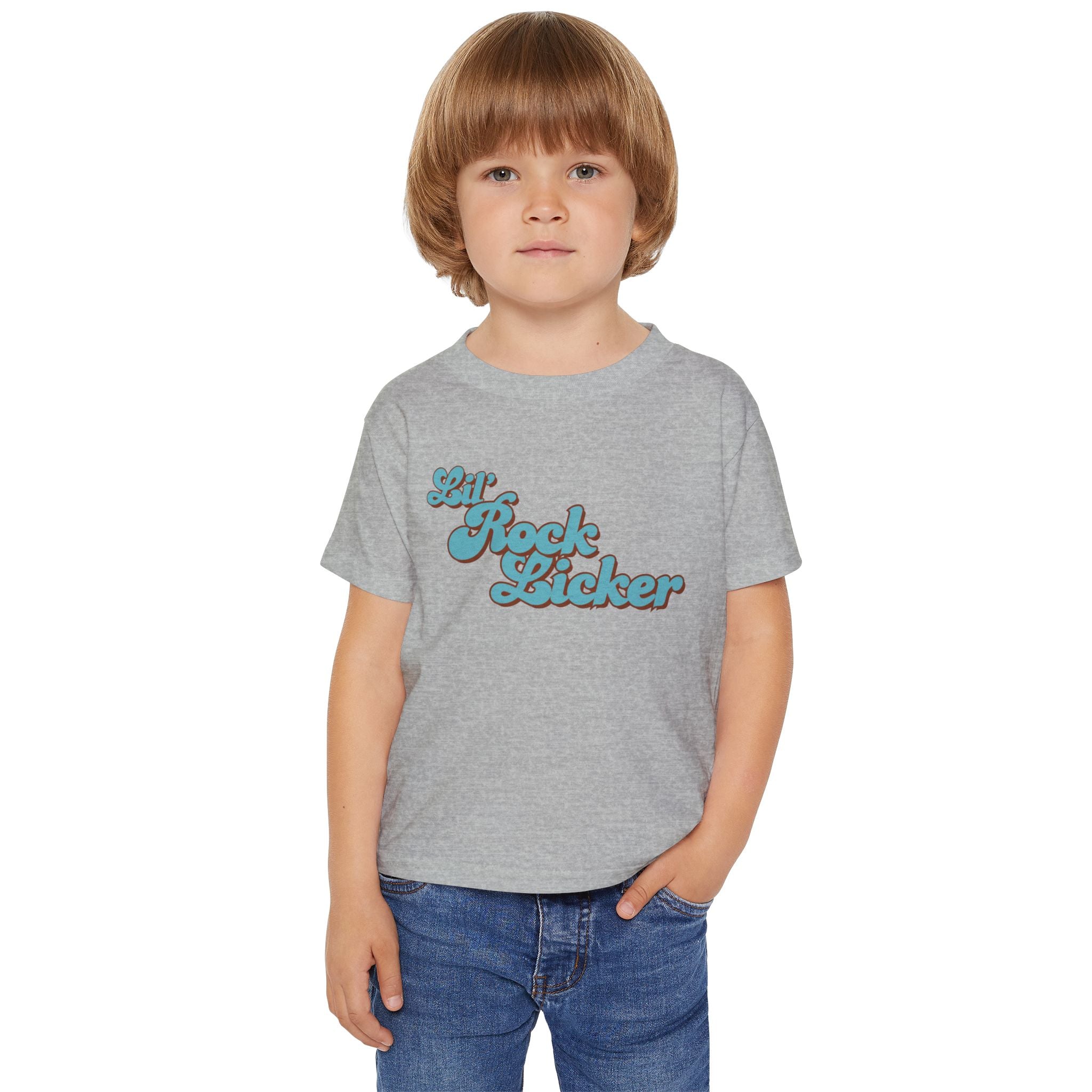 Toddler Tee: Lil Rock Licker Blue Text