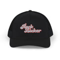Hat: Embroidered Trucker Hat Rock Licker Blue Text  — Snapback