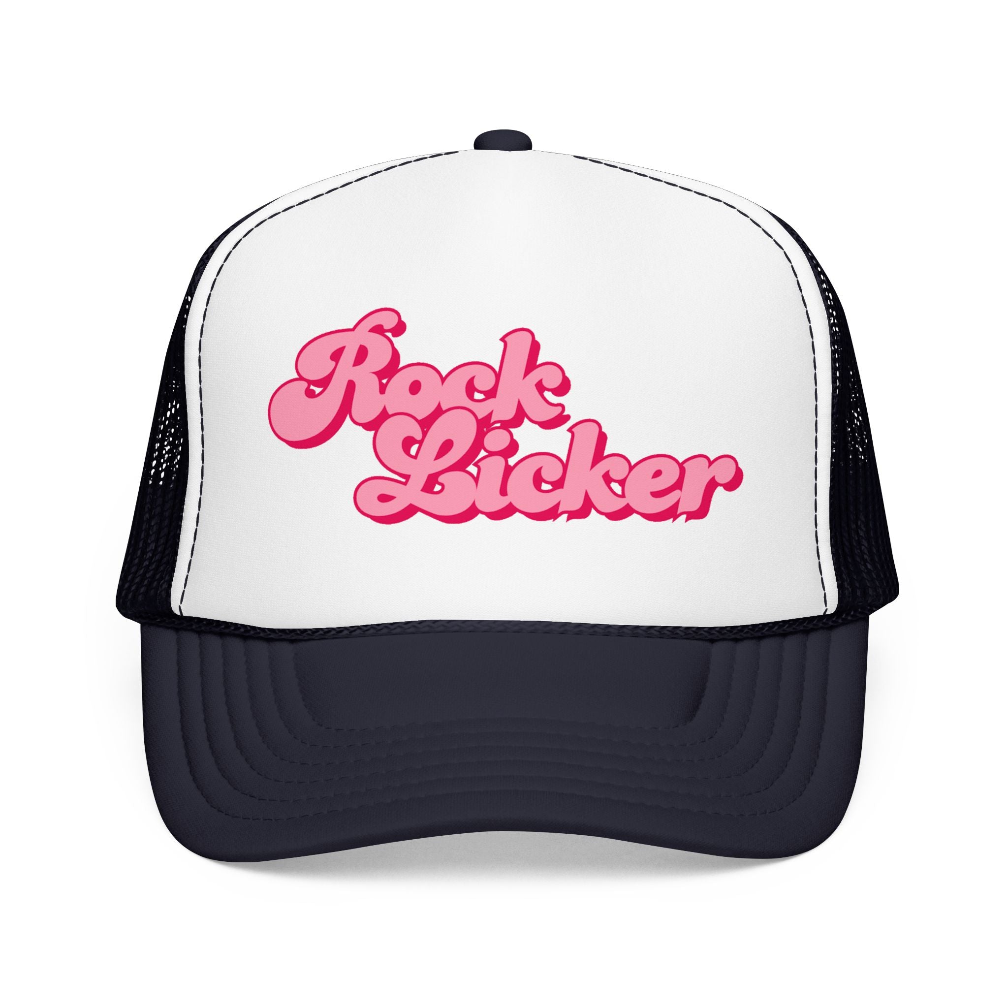 Trucker Hat: Rock Licker (pink text)