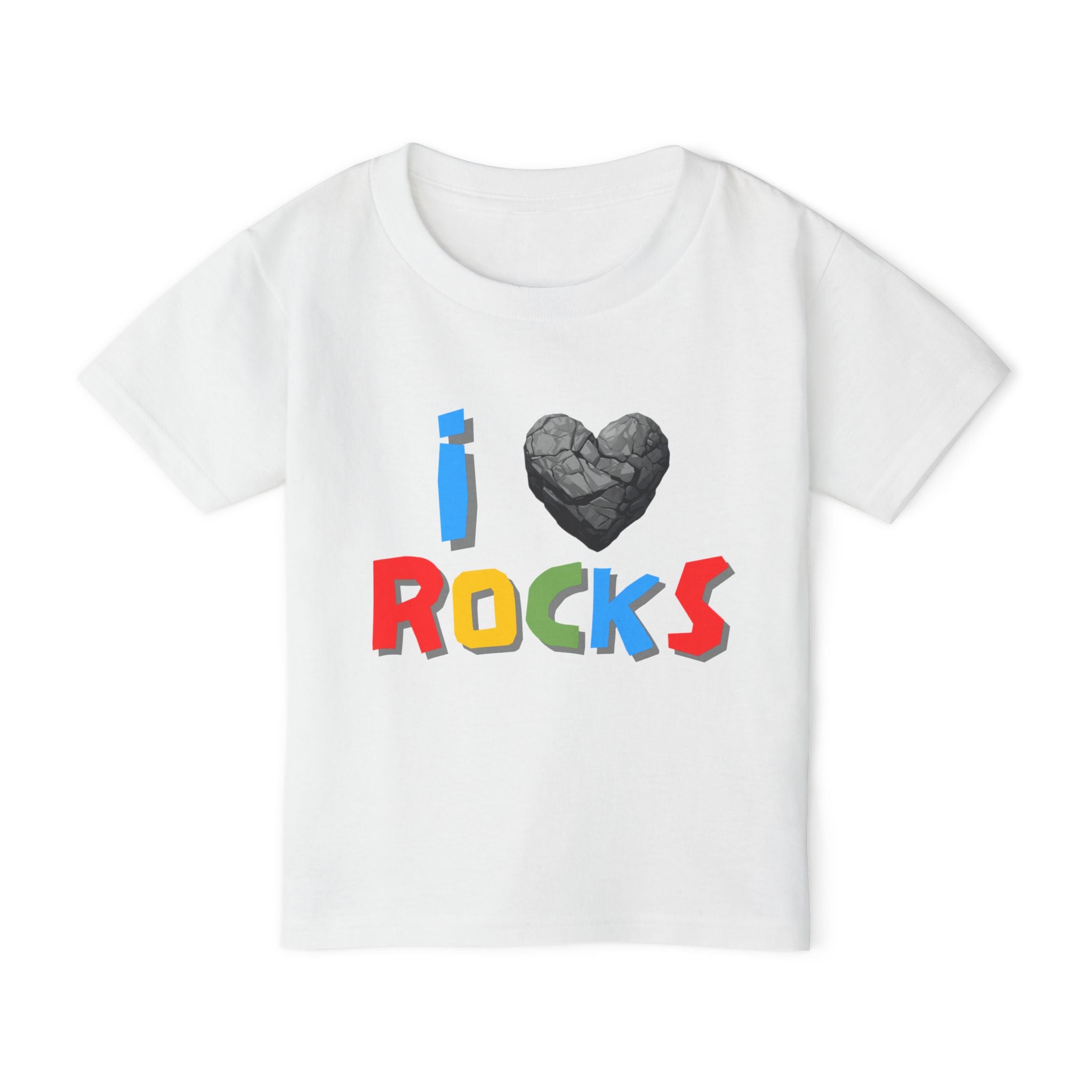 Light Blue Toddler Geology T-Shirt: I Love Rocks