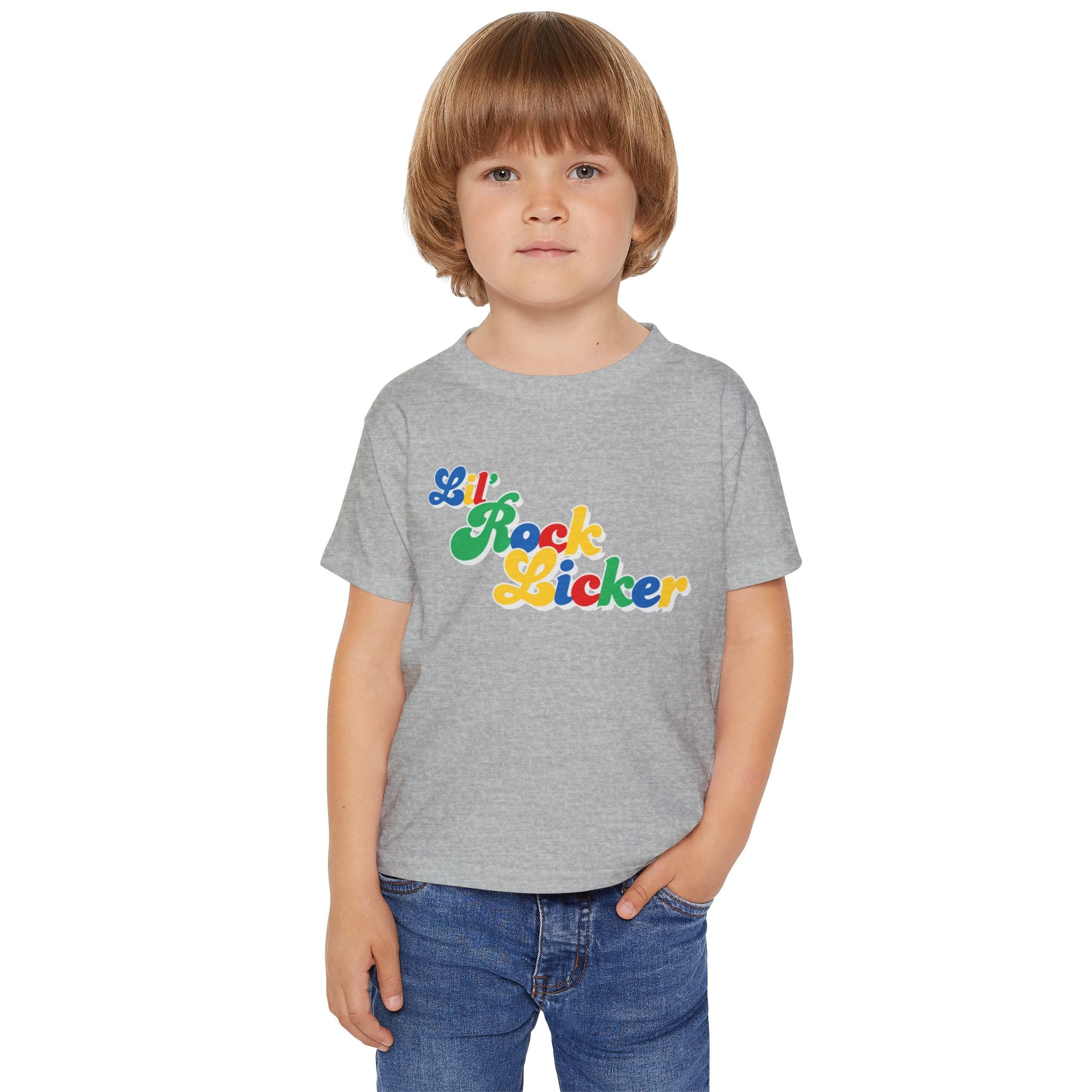 Toddler Tee: Lil Rock Licker Multicolored Text