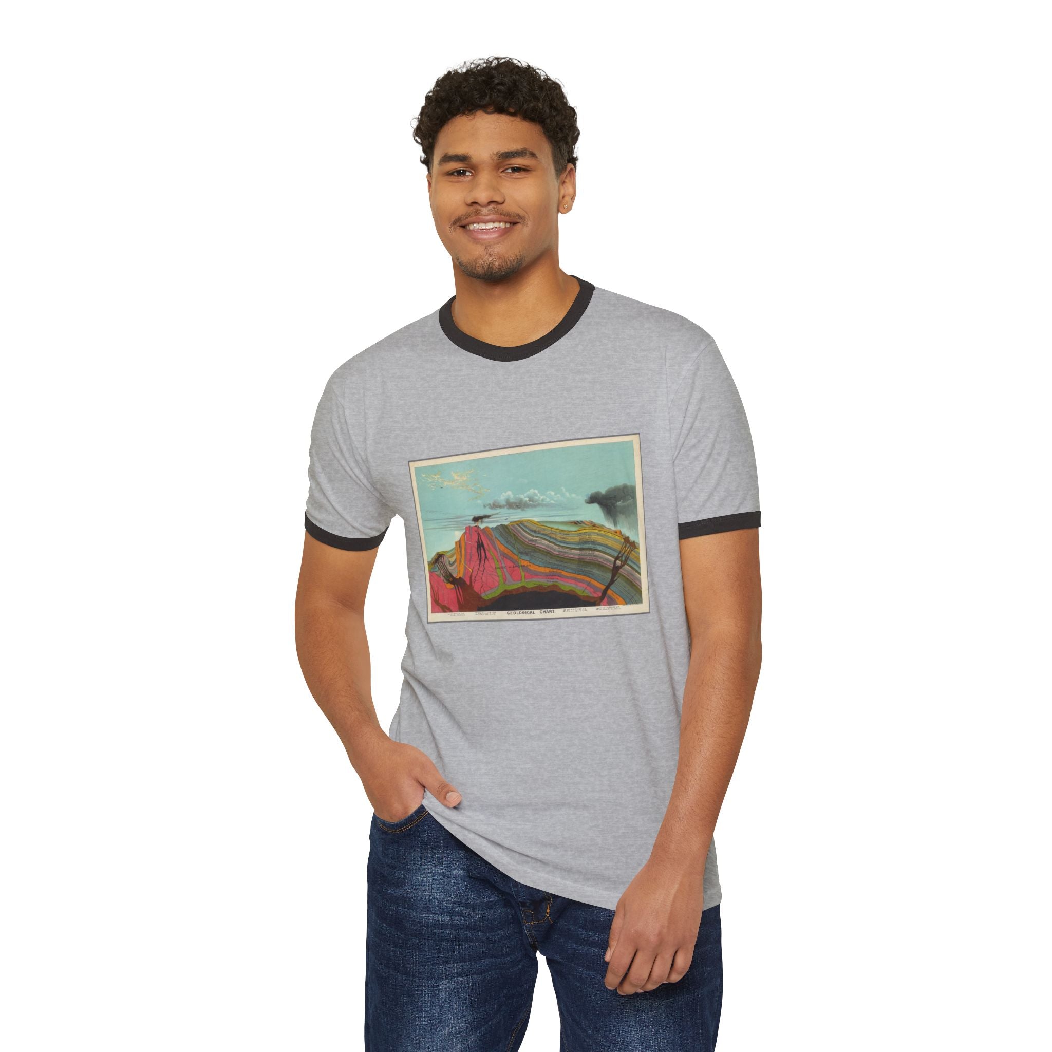 Ringer Tee: Historic Collections - Levi Yaggy Geology Cross Section 1893