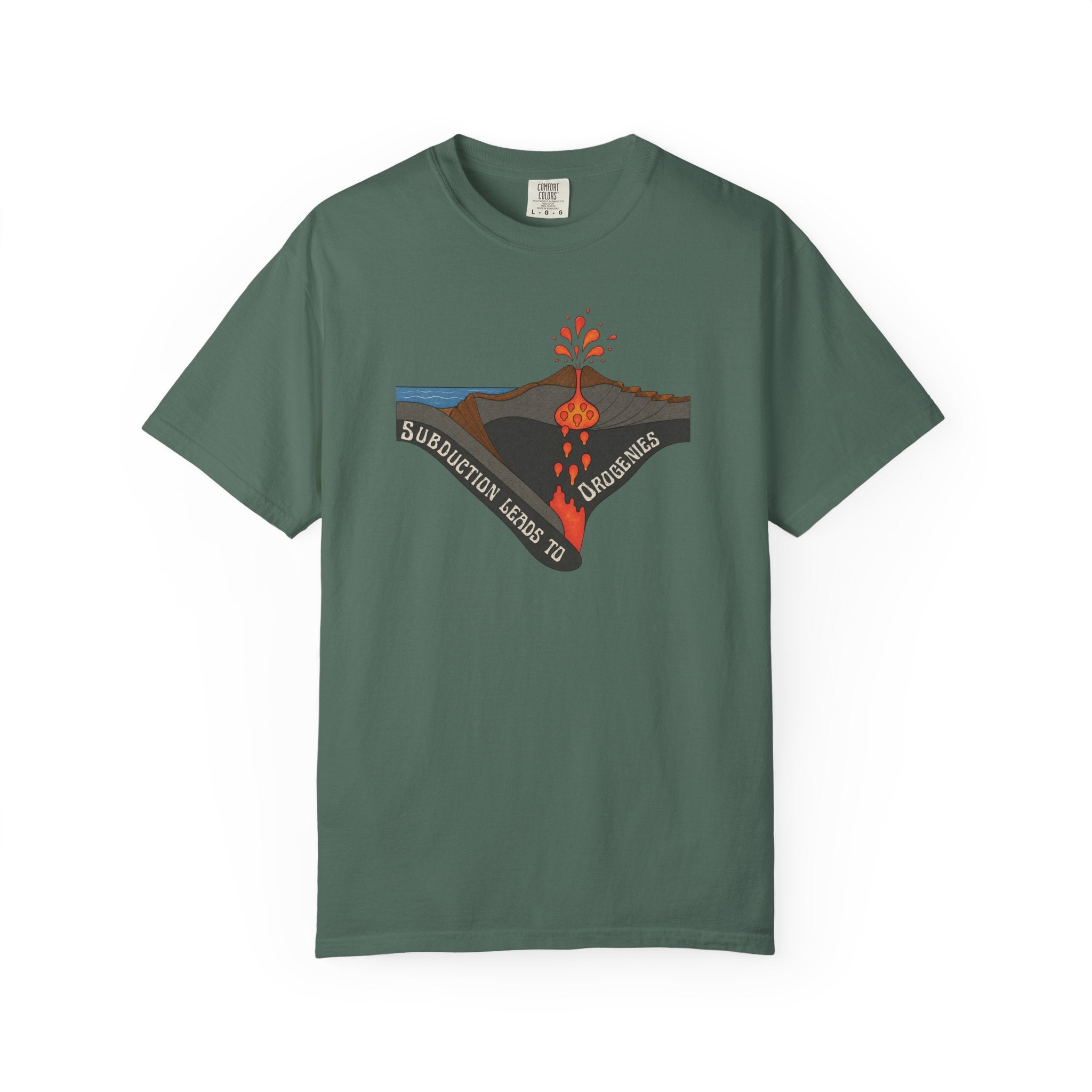 Chambray Funny Geology T-Shirt -  Subduction Leads to Orogenies