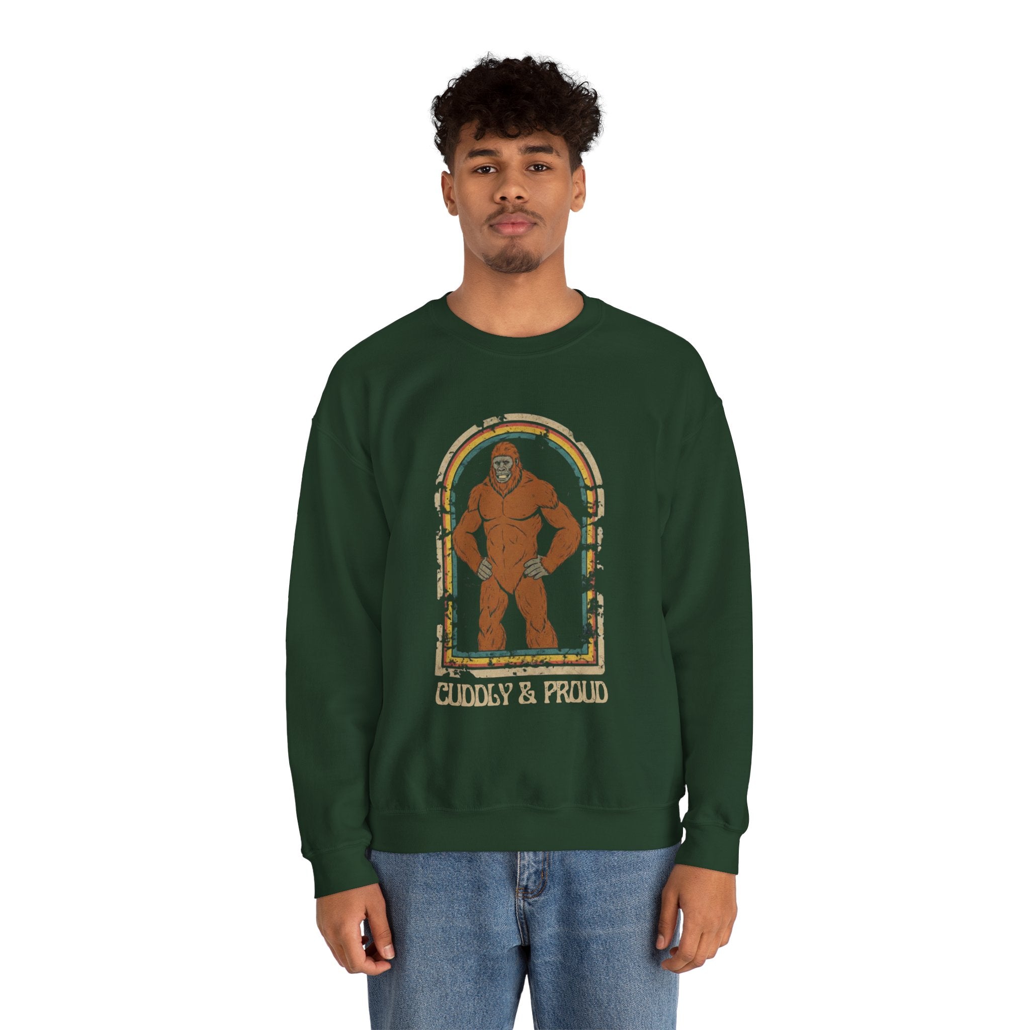 Sweatshirt Crewneck: Bigfoot - Cuddly & Proud
