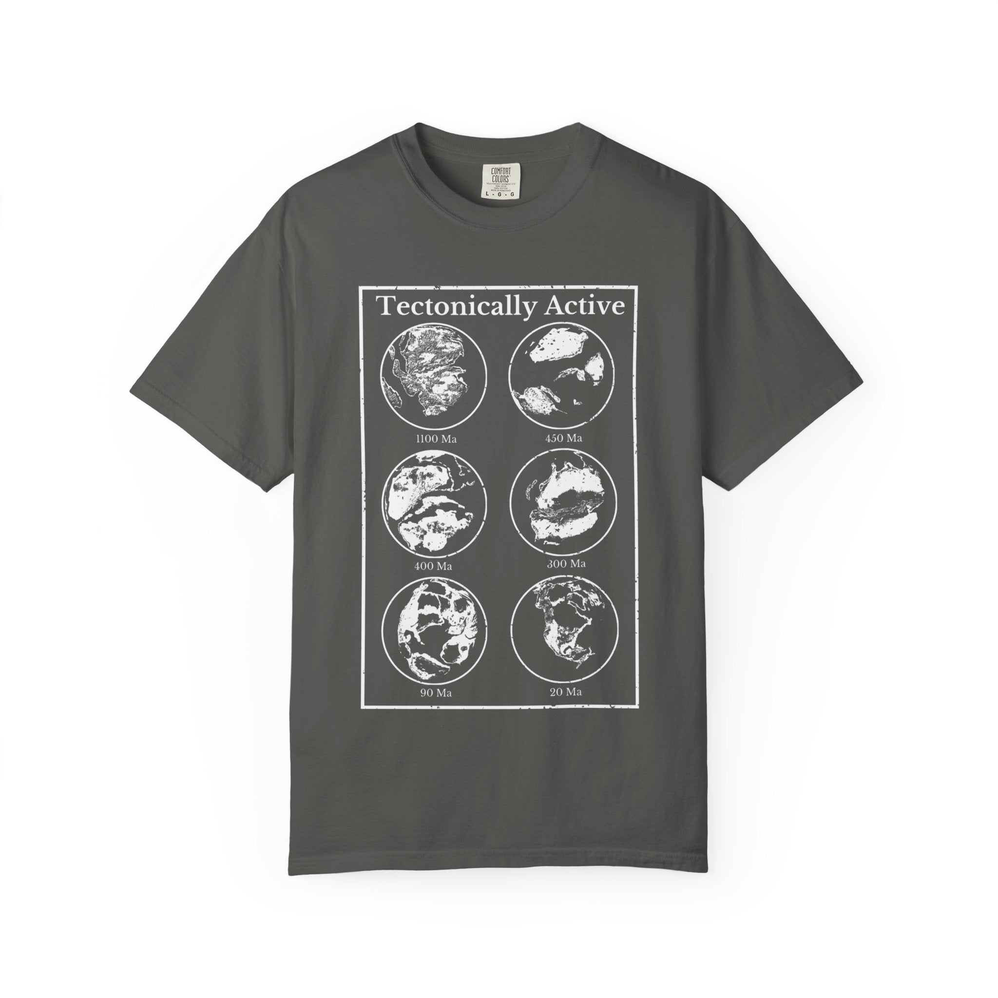 Bay Funny Geology T-Shirt: "Tectonically Active" Paleo Geography Diagrams