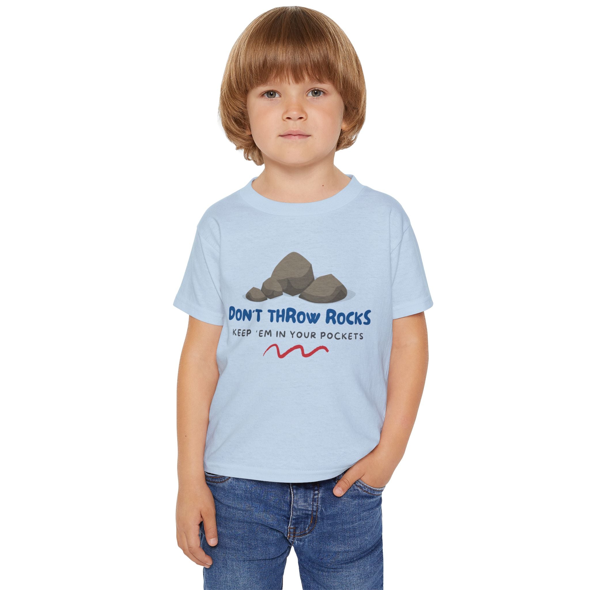 Toddler Tee: Don't Throw Rocks, Keep em' in Your Pockets