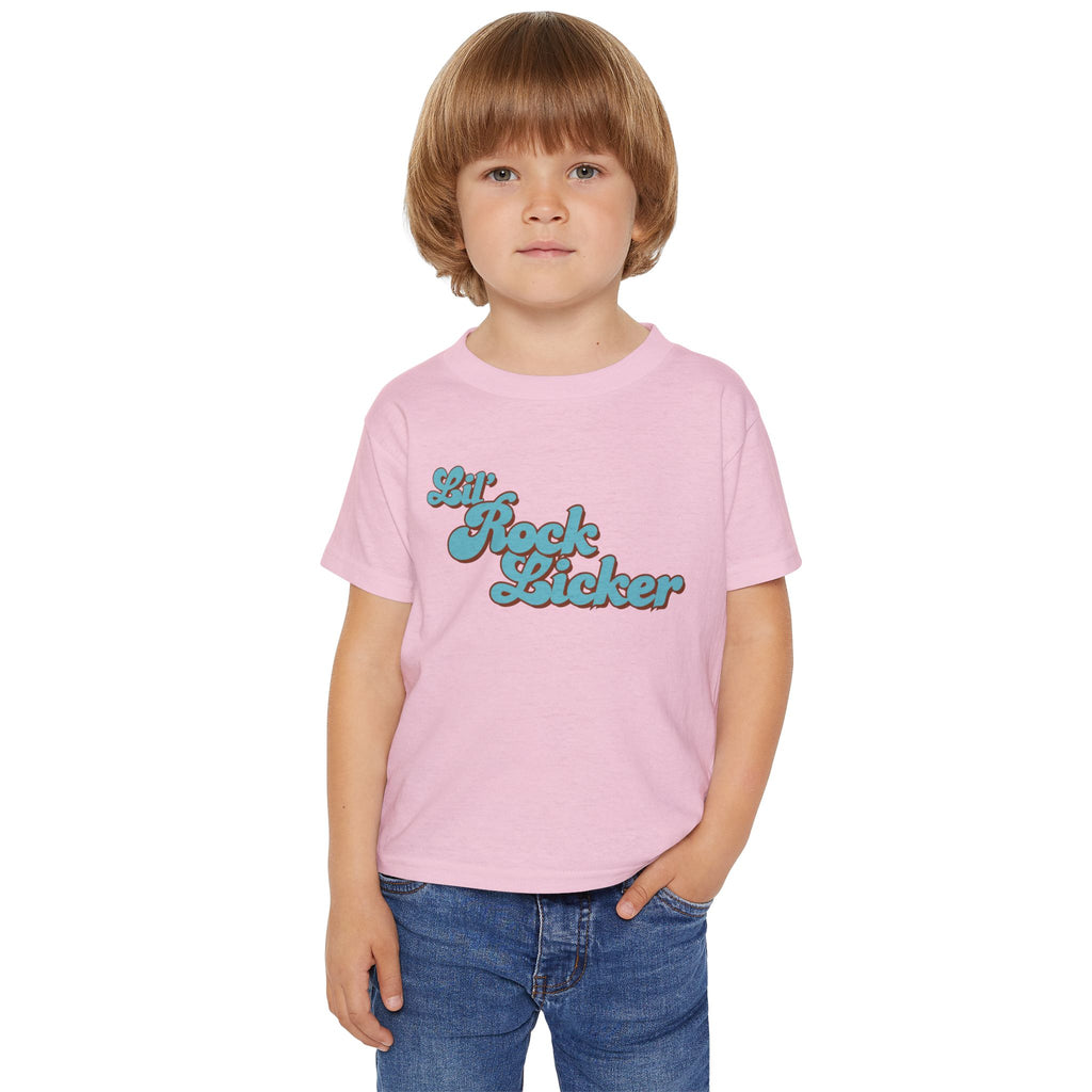 Toddler Tee: Lil Rock Licker Blue Text