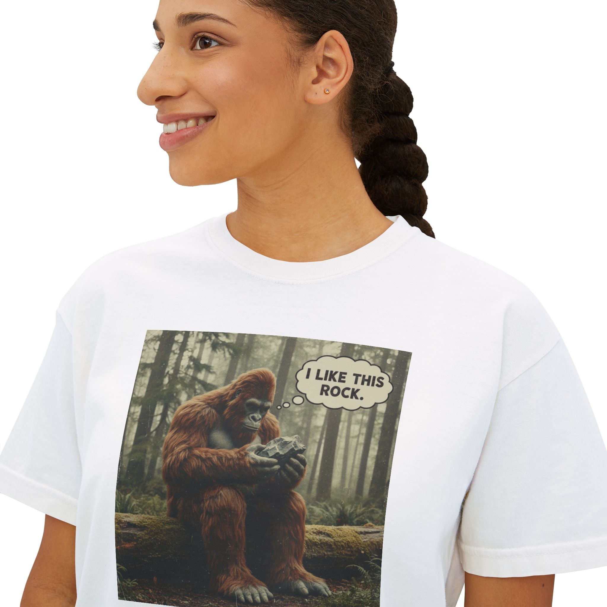 Boxy Tee: Bigfoot - I like this Rock