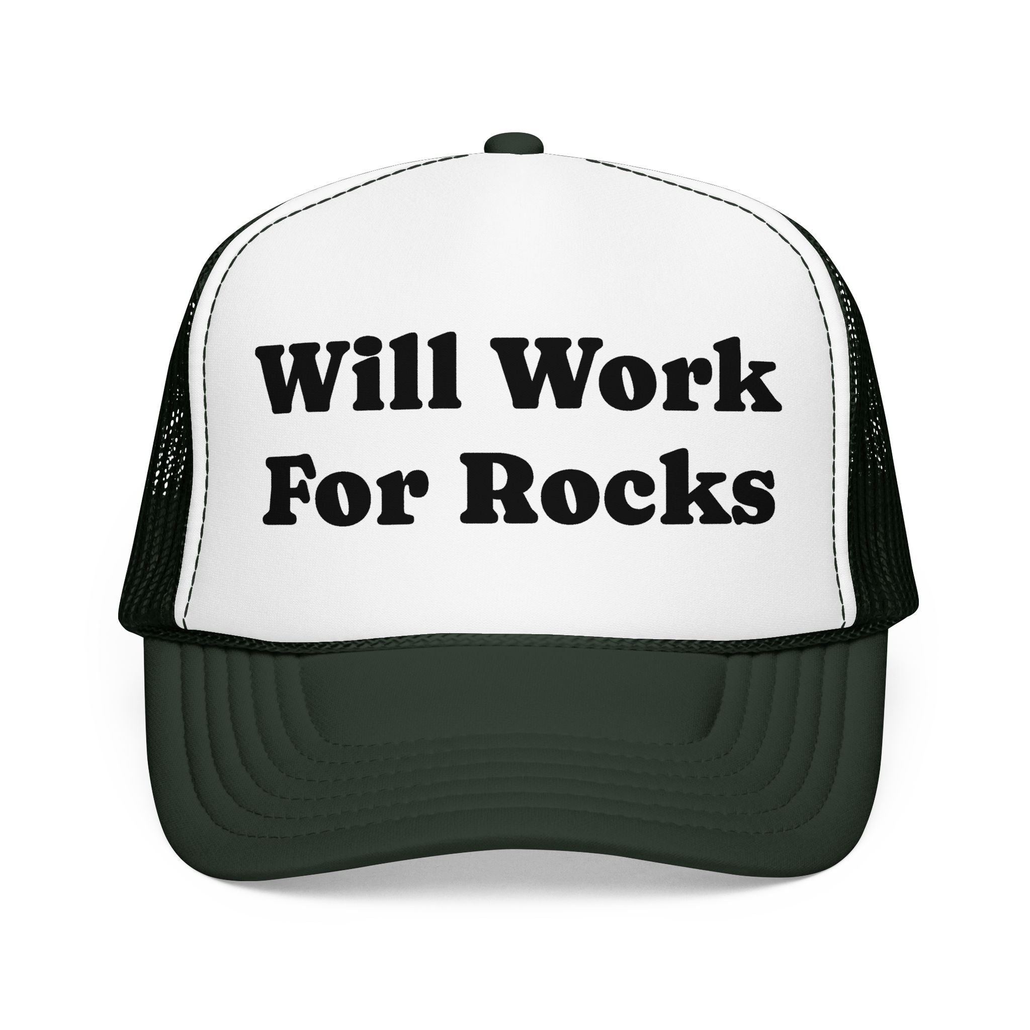 Trucker Hat: Will Work for Rocks